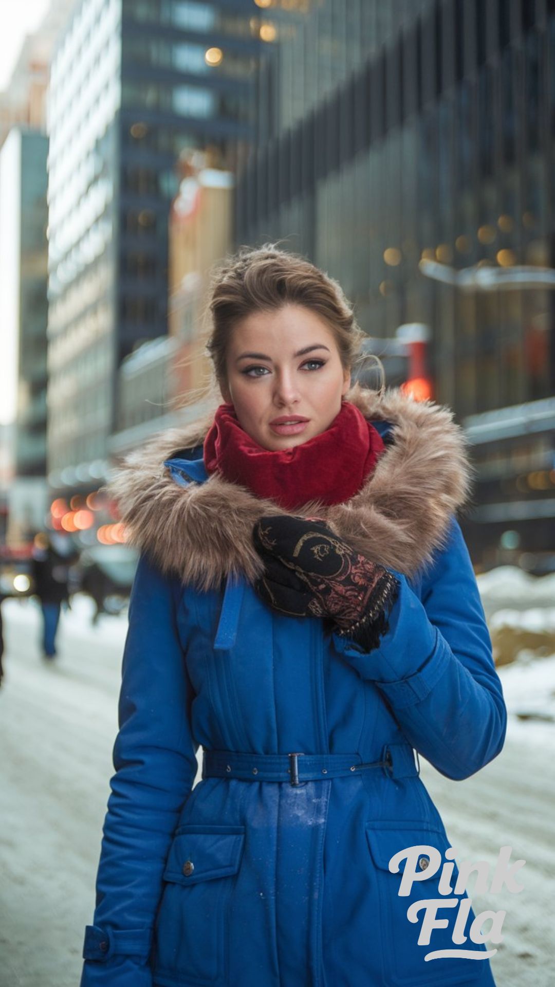 Bold Blue Parka for City Winters - Winter Outfits for Snow