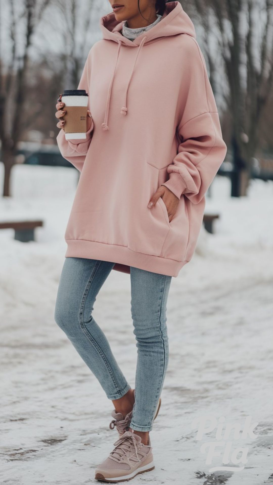 Casual Winter Look in Soft Pastels - Winter Outfits for Snow