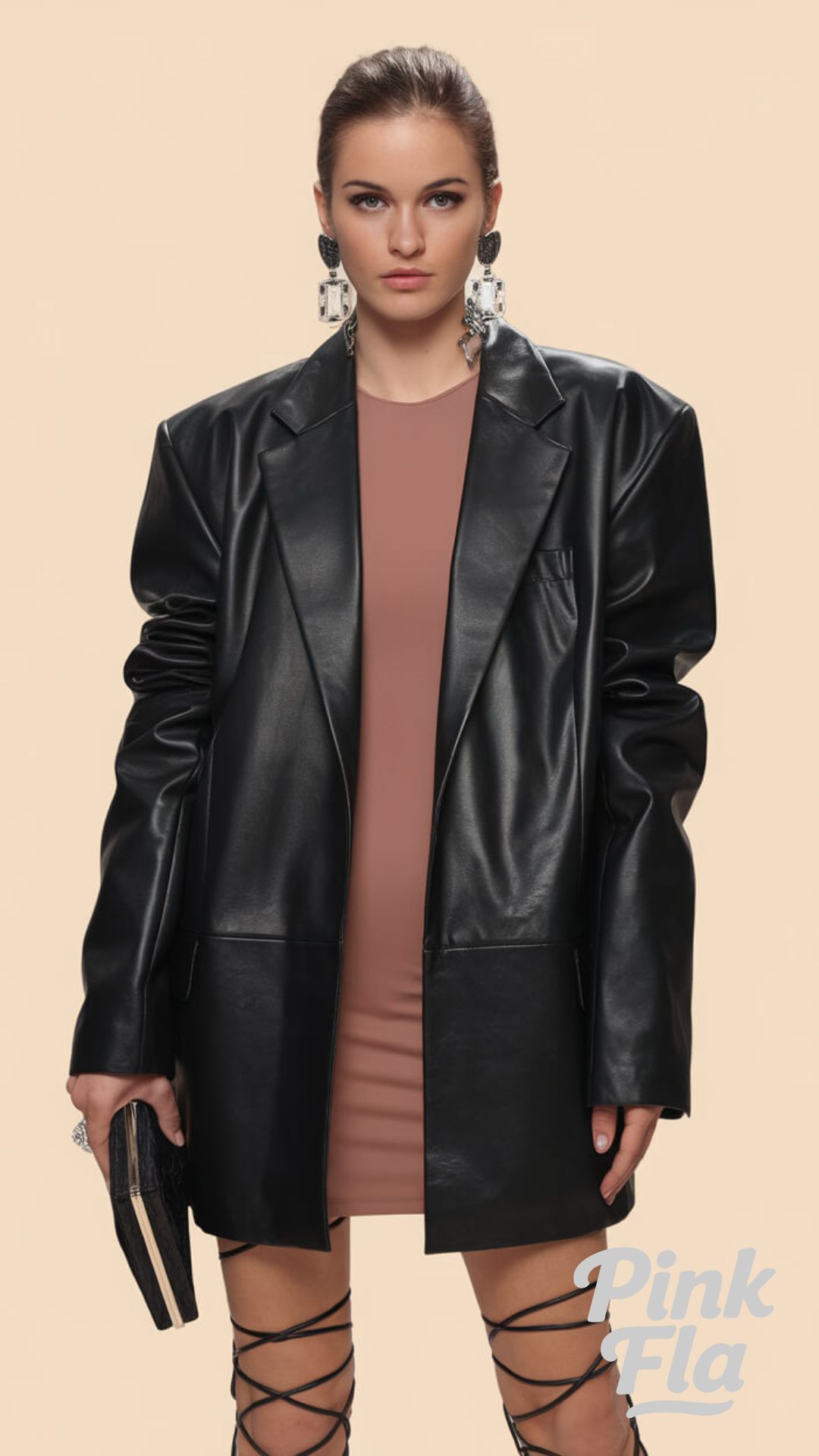 Clean and Edgy with Leather Layers - Black Leather Blazer Outfits