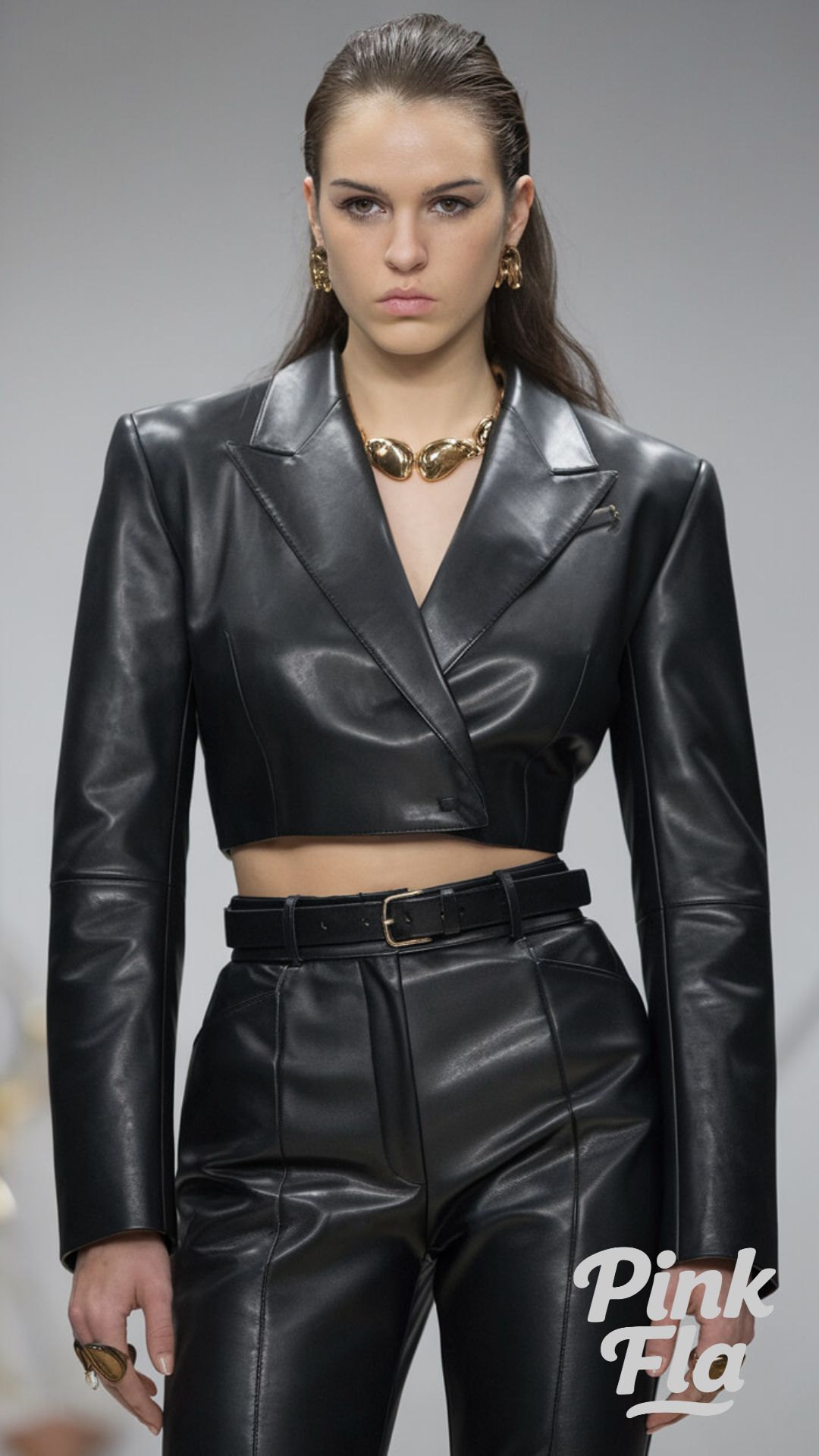 Cropped Leather for a Bold Look - Black Leather Blazer Outfits