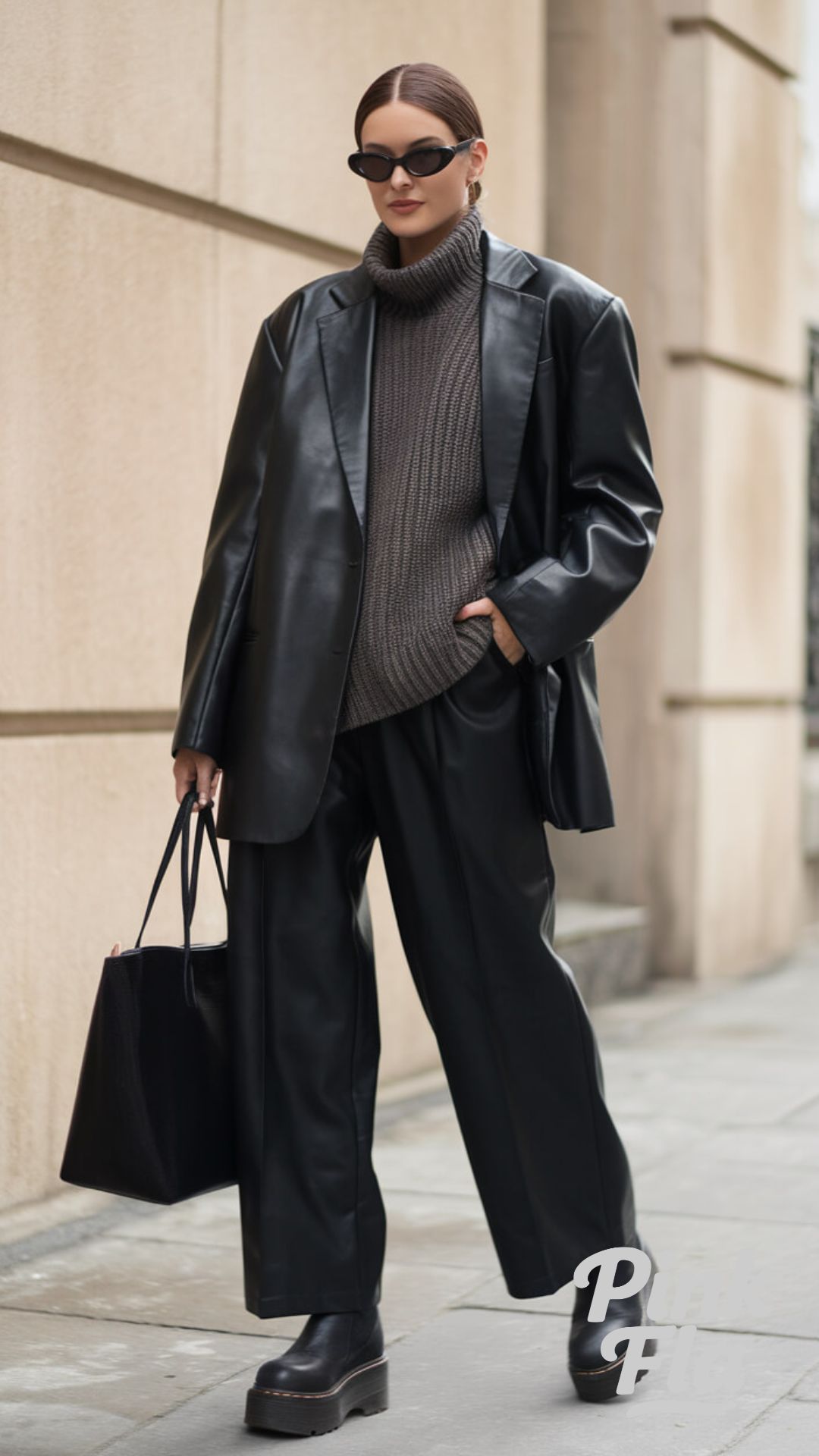 Effortless Layers for a Cozy Street Style - Black Leather Blazer Outfits
