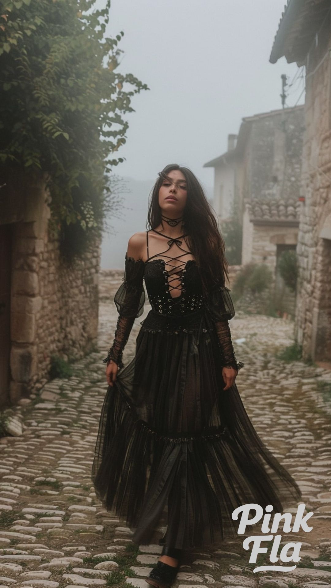 Enigmatic Allure Dark Cottagecore Outfit