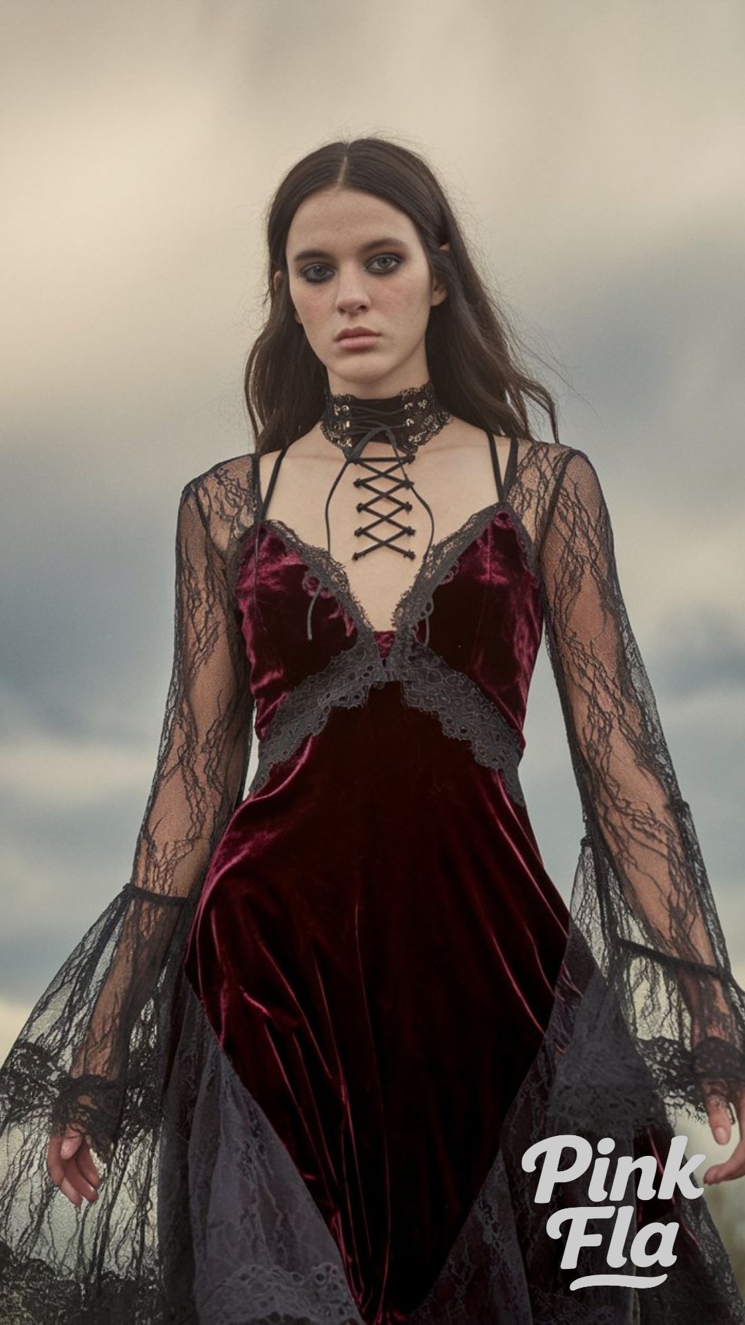Romantic Velvet and Lace Gothic Look - Winter Goth Outfit Ideas