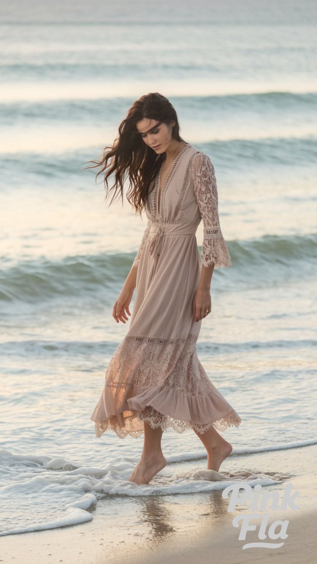 Beachside Elegance in a Lace Maxi Dress - Retro Boho Outfit Ideas