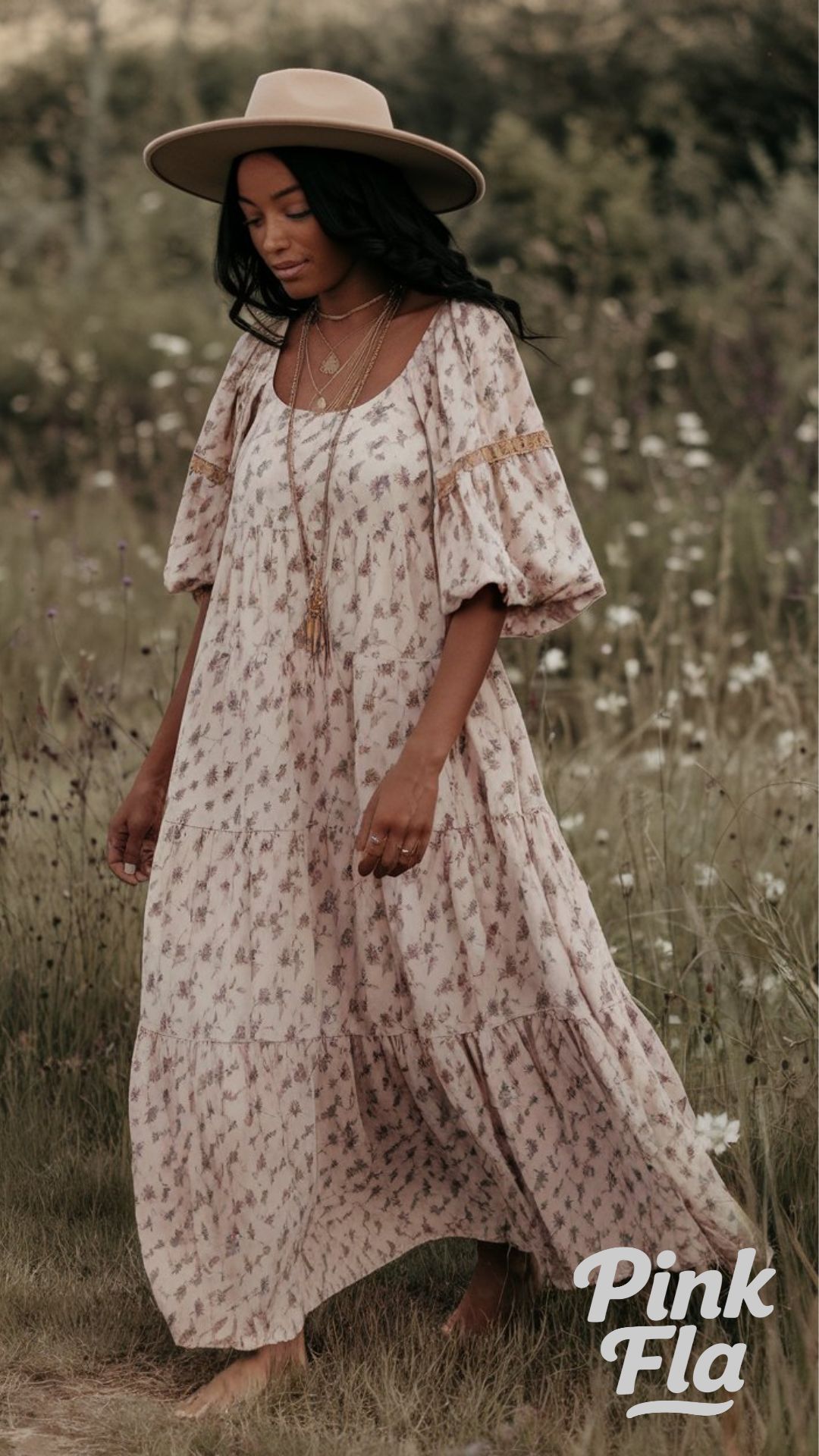 Bohemian Floral Maxi Dress for Meadow Days - Spring Outfits for Black Women