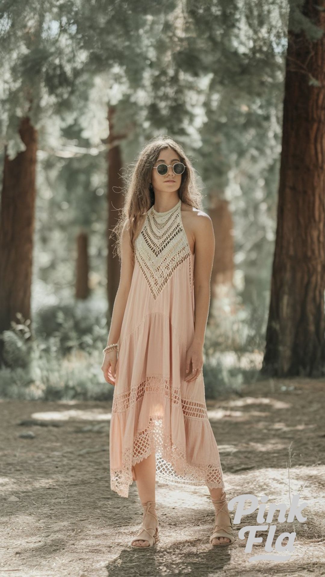 Casual Boho Grace in a Crochet Maxi Dress - Retro Boho Outfit Ideas