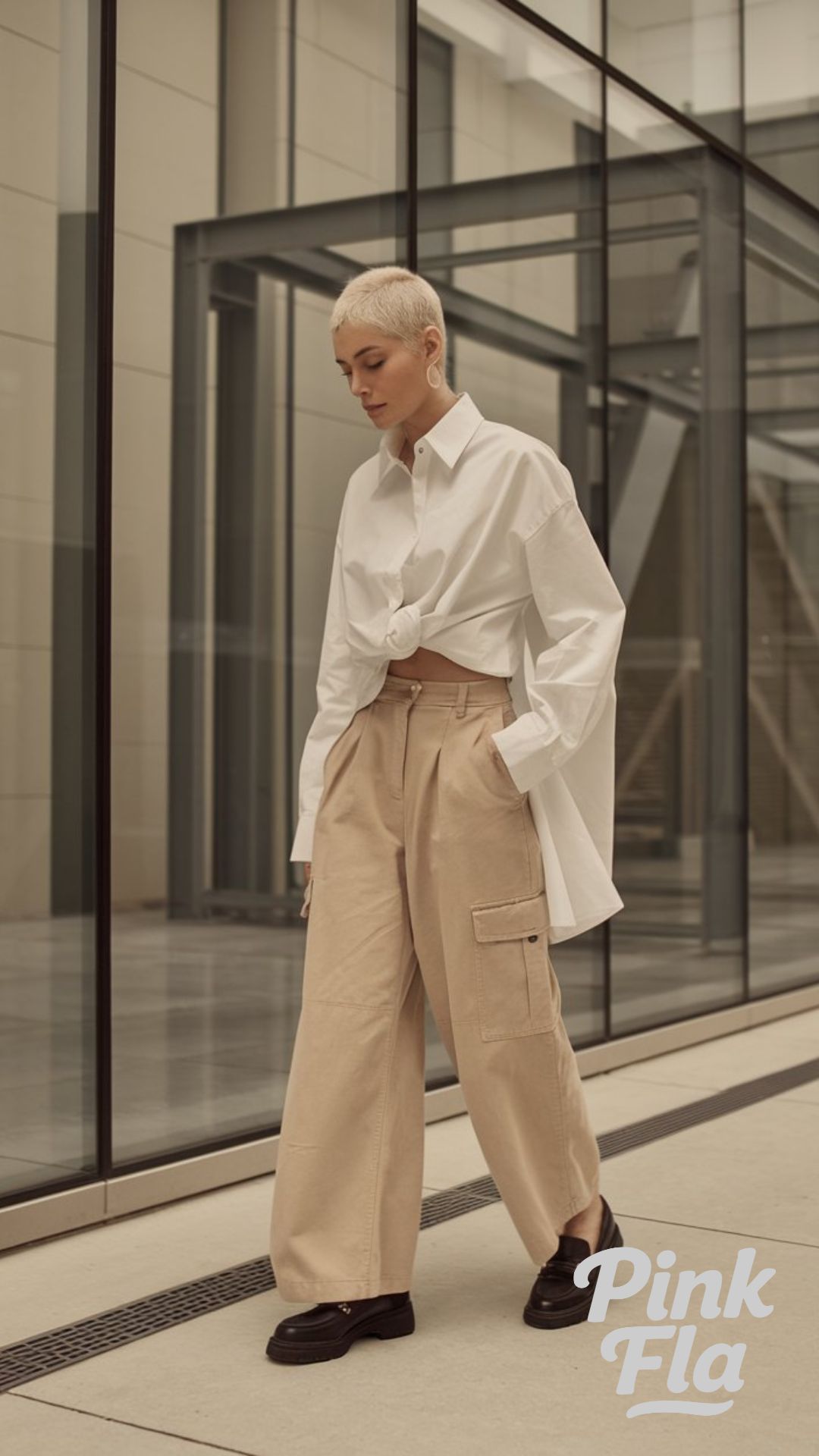 Clean Lines for Modern Simplicity - Beige Cargo Pants Outfits