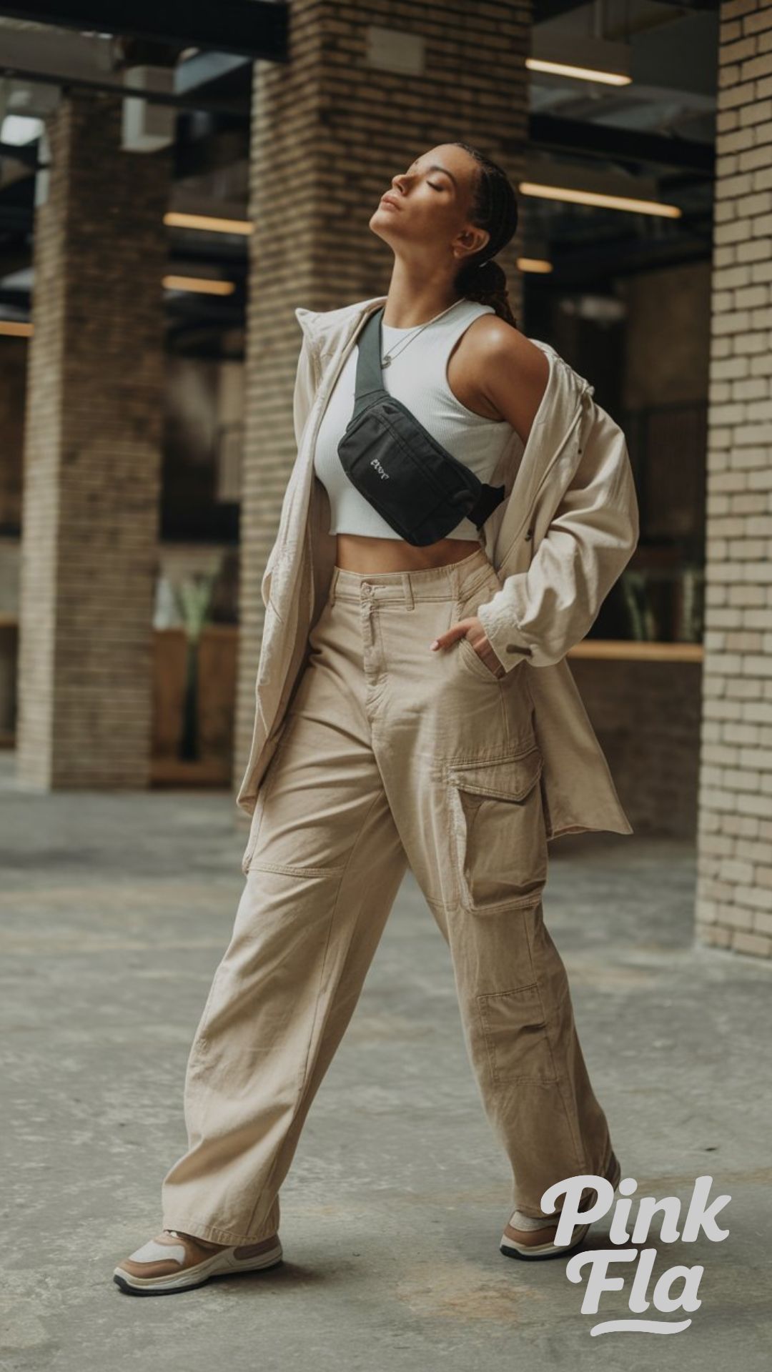 Effortless Urban Chic - Beige Cargo Pants Outfits