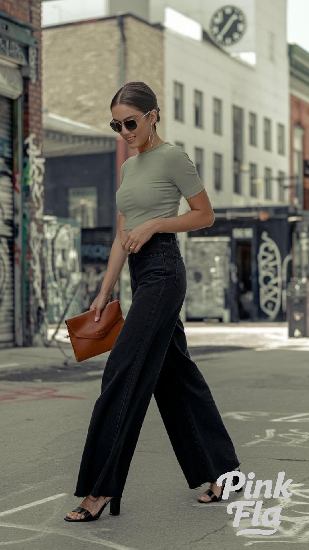 Minimalist Elegance with Wide-Leg Denim - Spring Outfits with Black Jeans