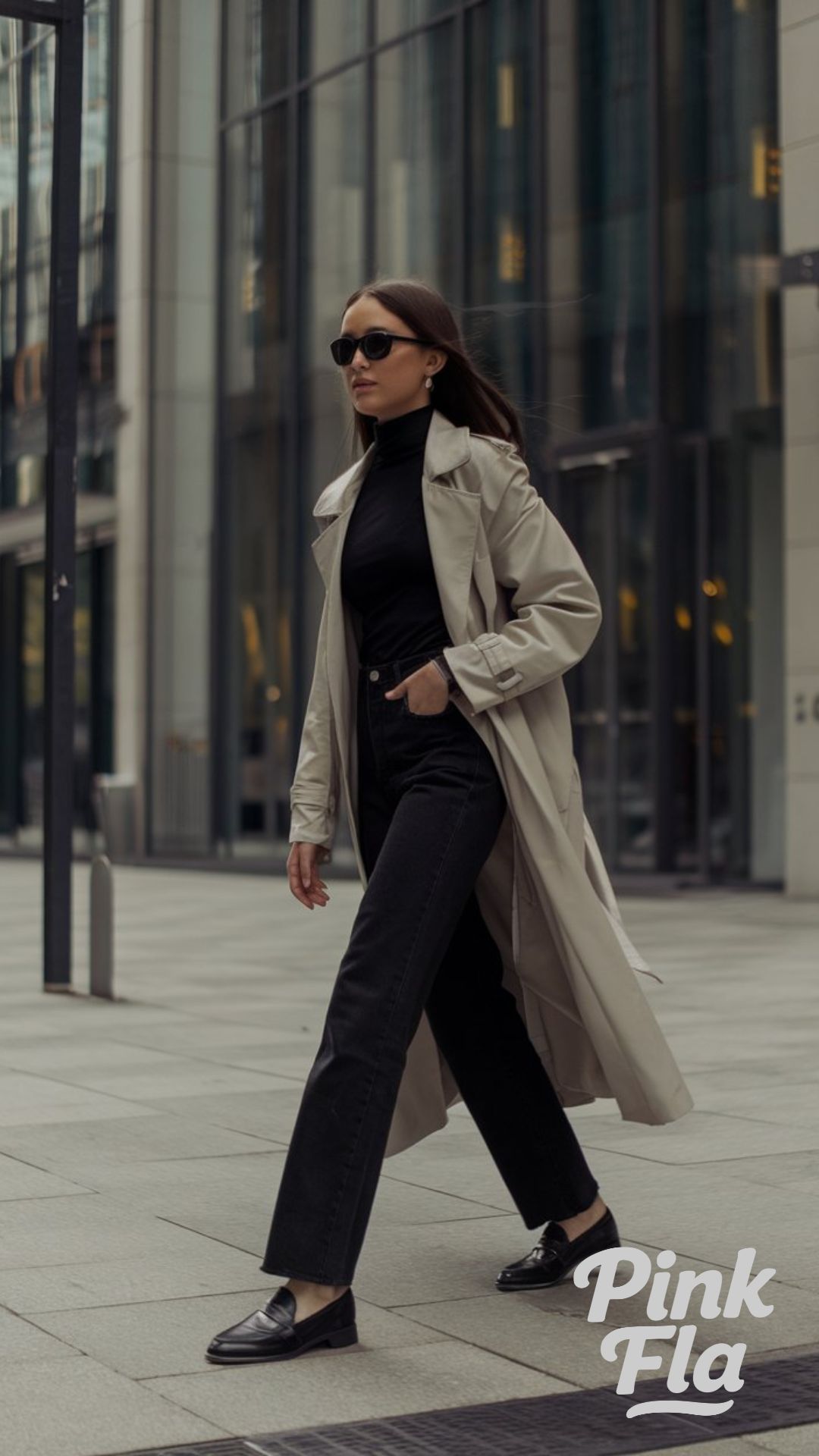 Neutral Layers for a Polished City Look - Spring Outfits with Black Jeans