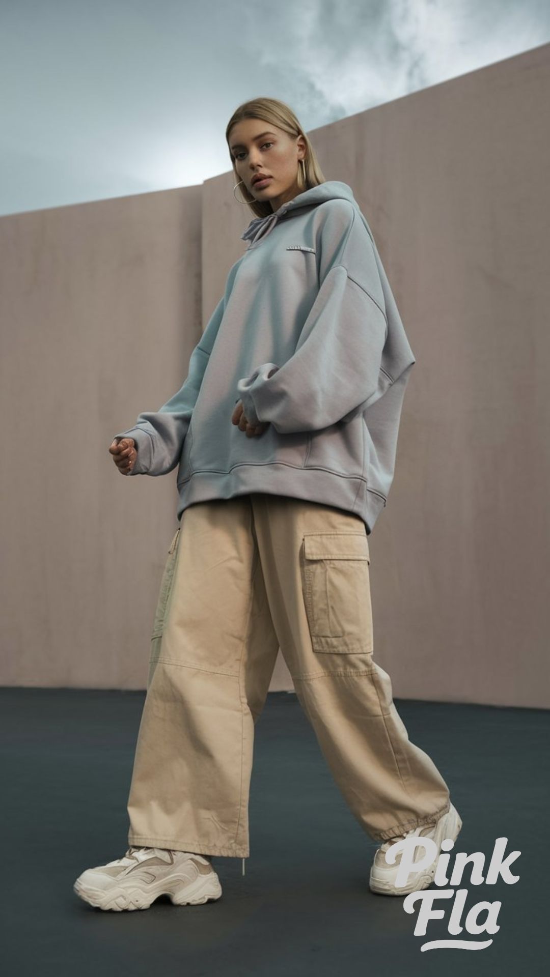 Oversized Streetwear Aesthetic - Beige Cargo Pants Outfits