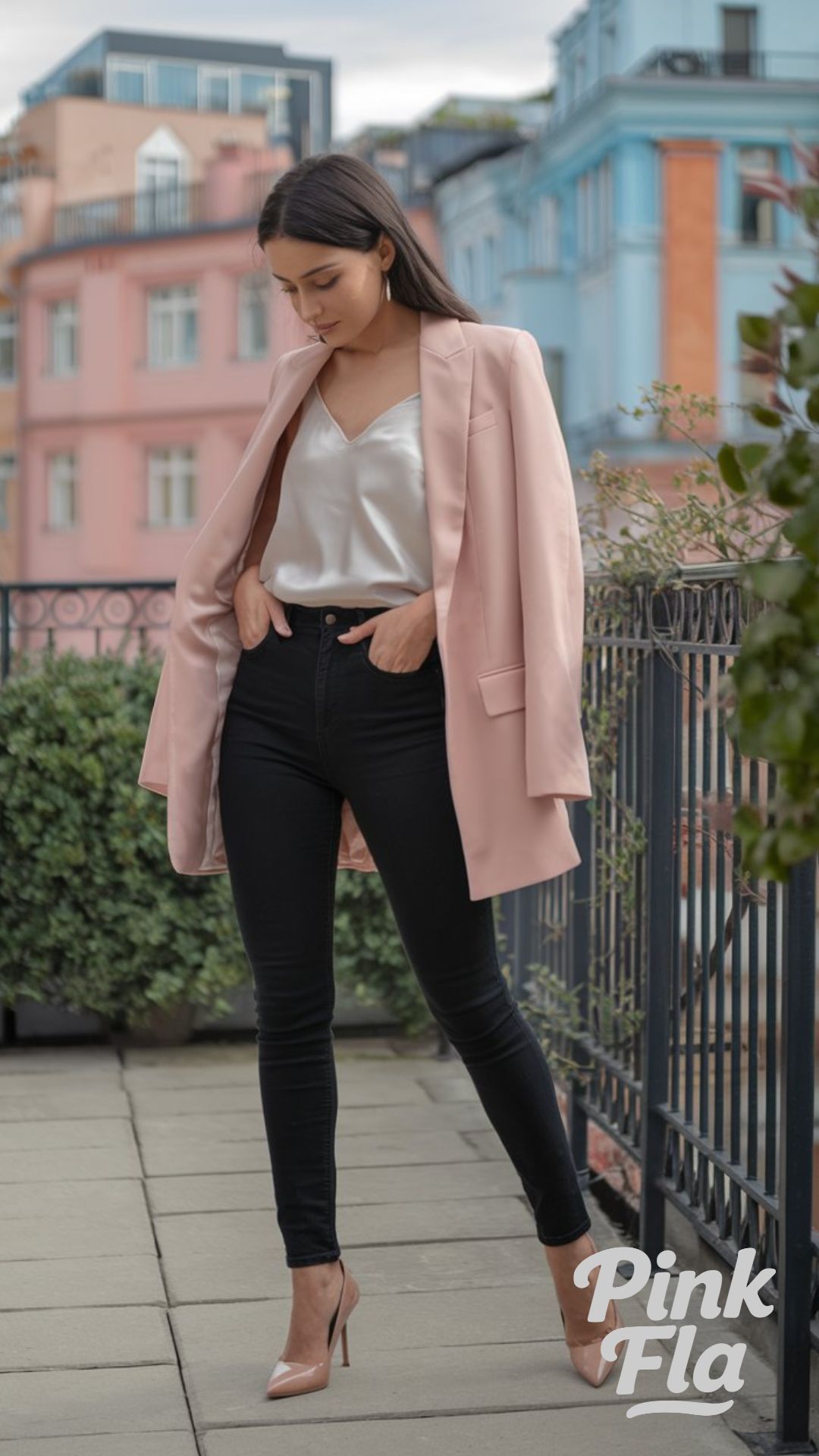 Soft Feminine Blazer Look for Spring - Spring Outfits with Black Jeans