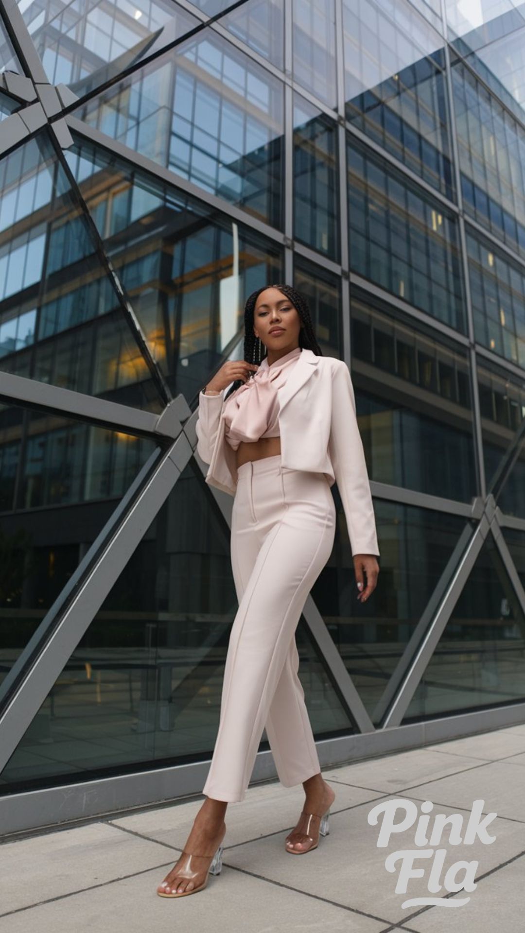Sophisticated Pastel Pink Power Suit for the City - Spring Outfits for Black Women