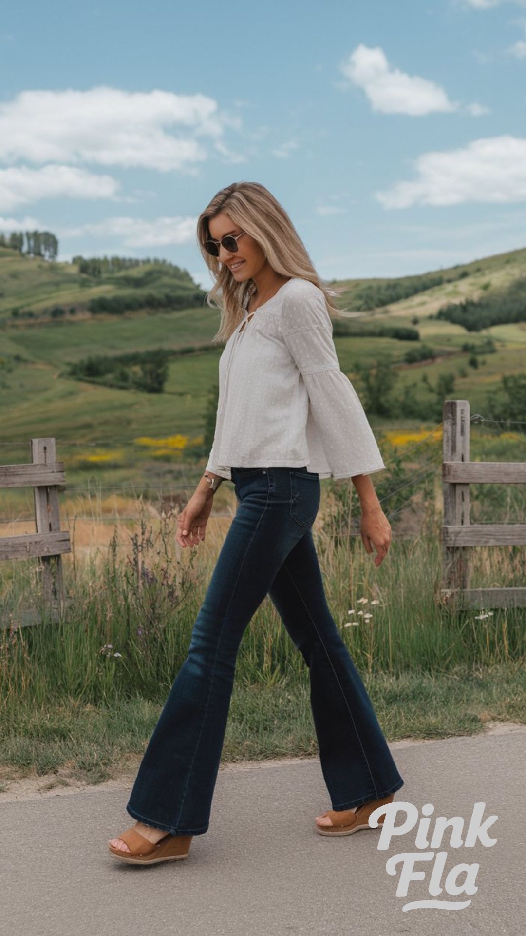 Country Chic with Bell Sleeves - Spring Outfits with Jeans