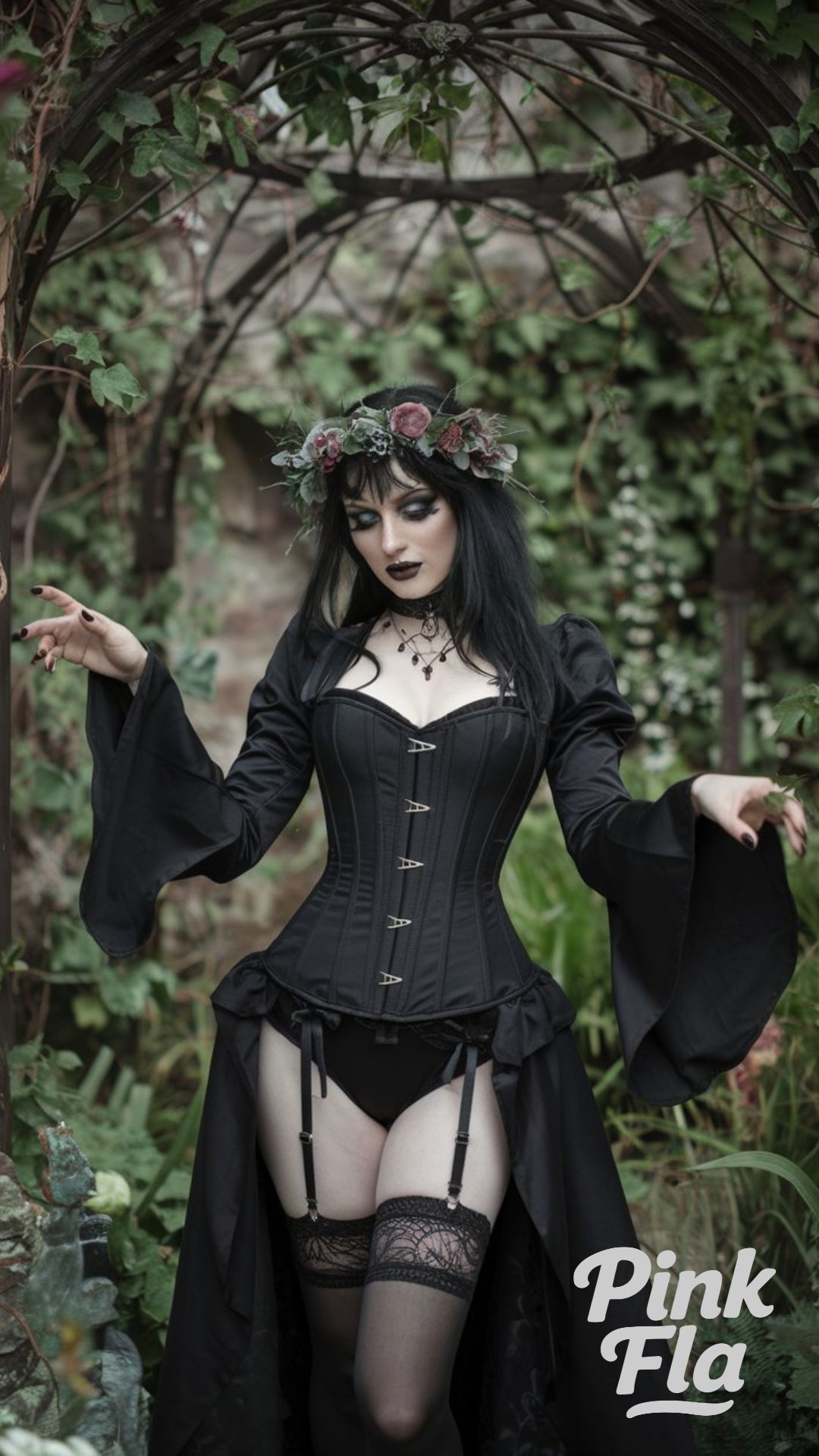 Dreamy Gothic in a Vintage Corset Dress - Gothic Spring Outfit Ideas