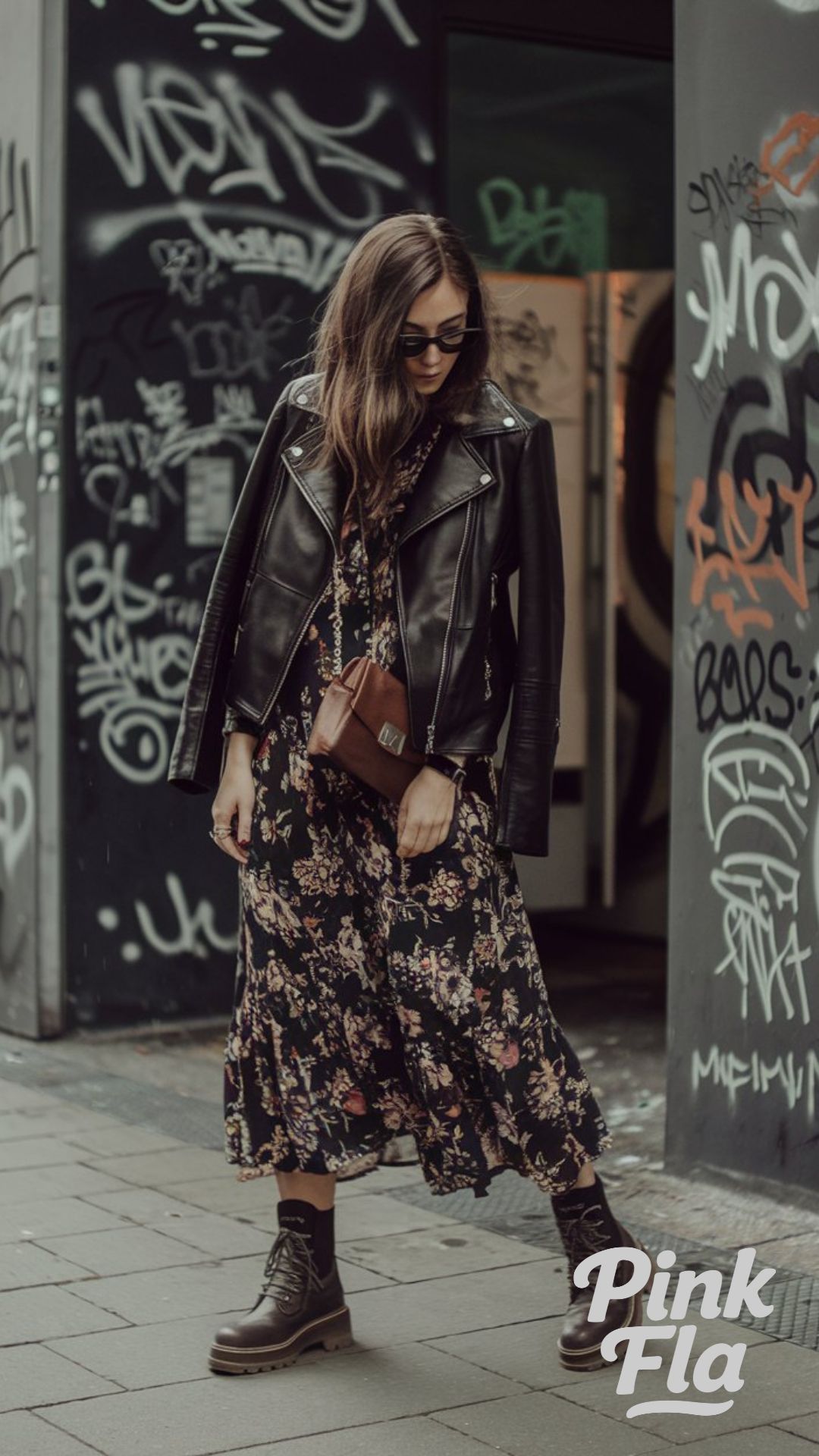 Edgy Florals Balanced with Leather - Spring Outfits for Europe