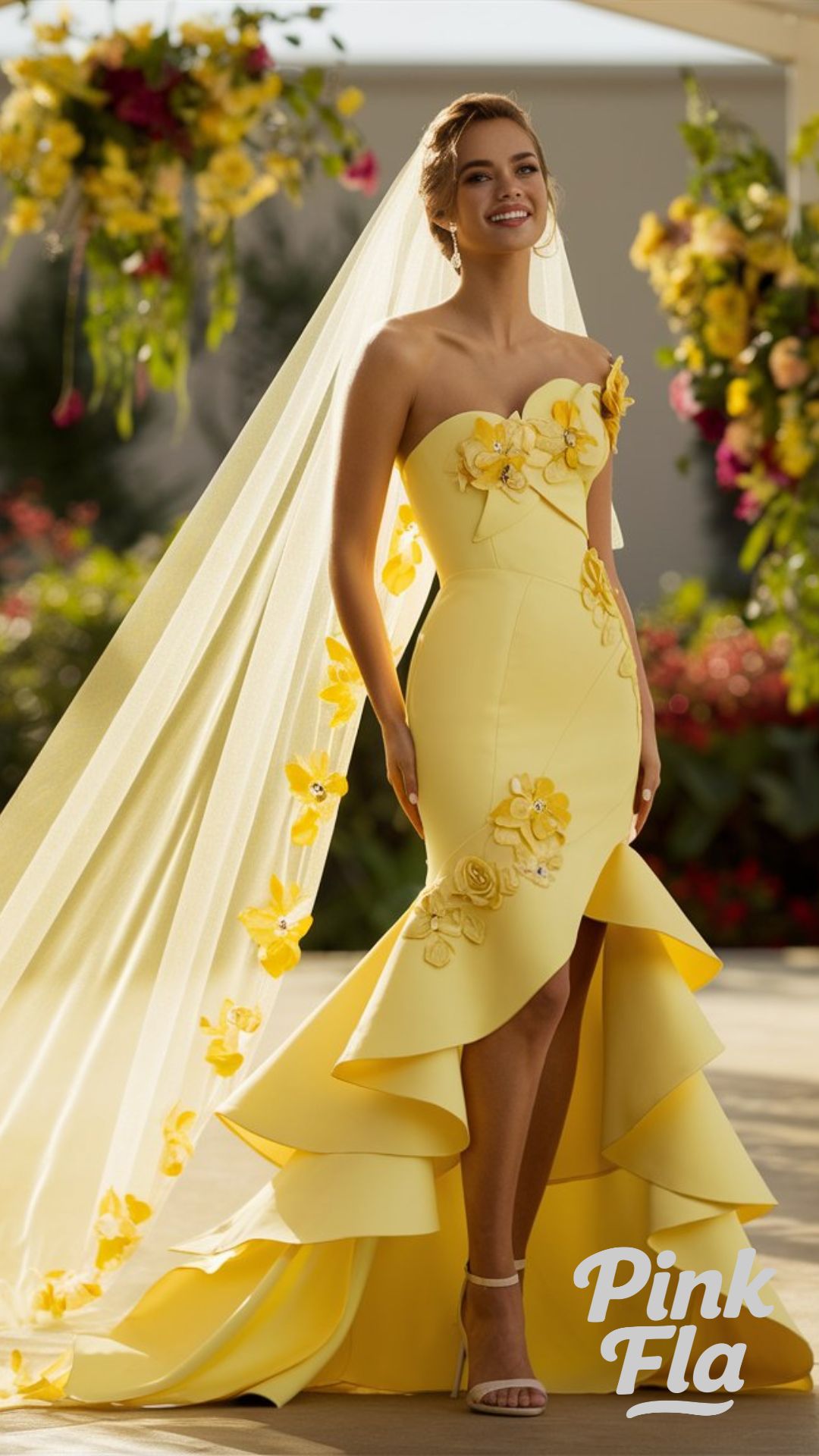 Floral Fantasy in Yellow - Yellow Wedding Dresses