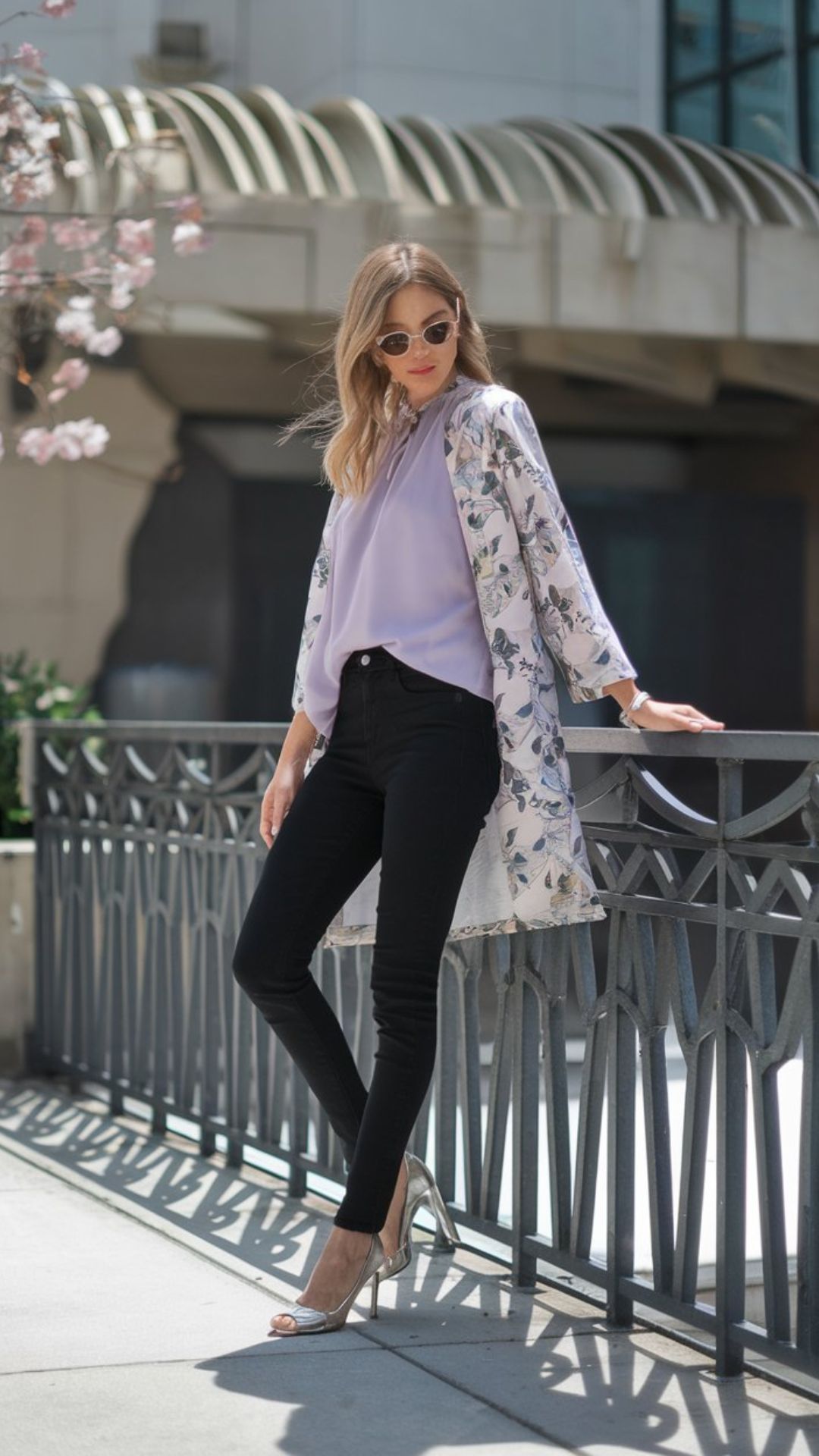 Lavender Elegance with Floral Touch - Spring Outfits with Jeans