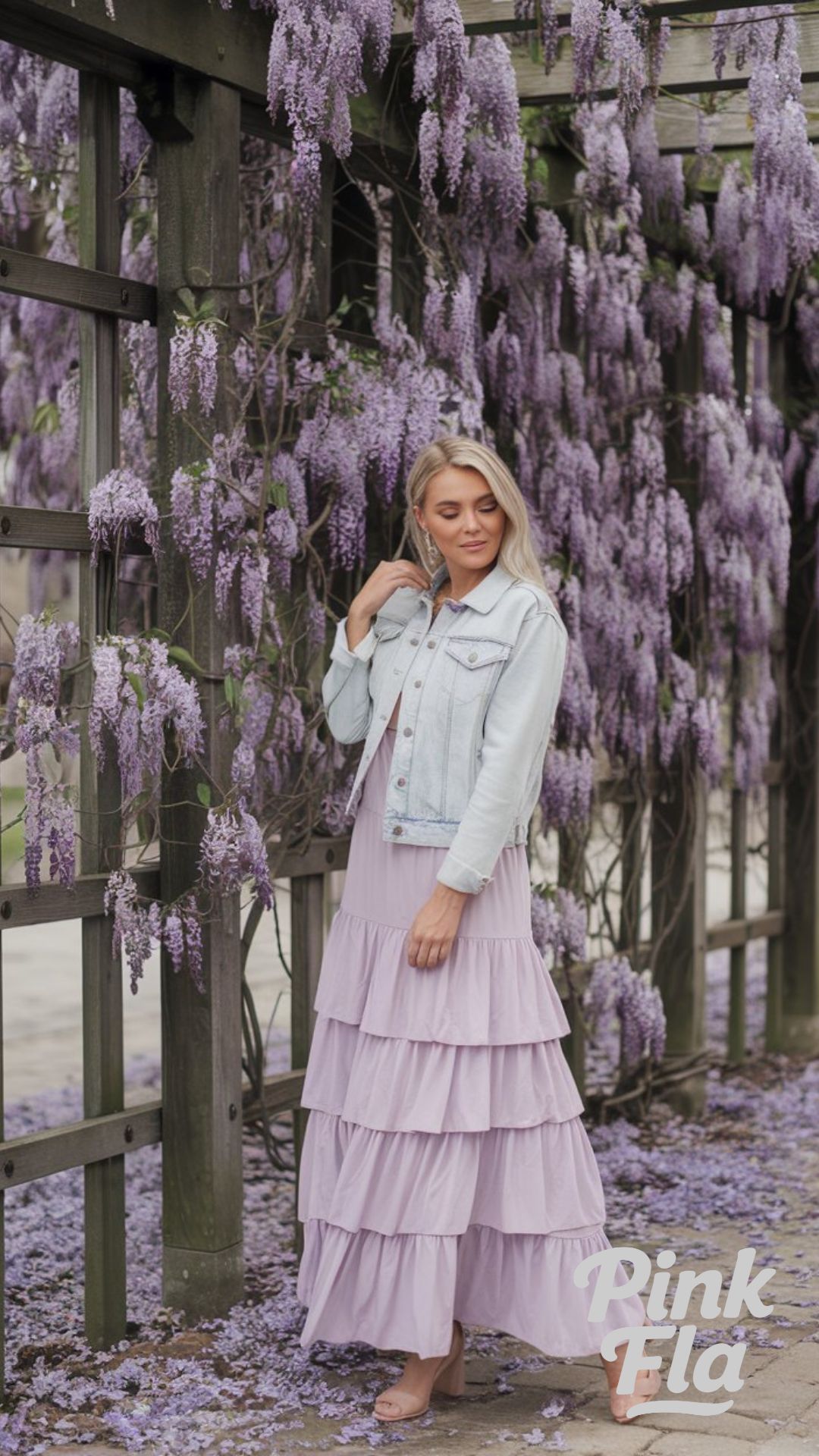 Lavender Romance in a Wisteria Wonderland - Spring Outfits with Skirts