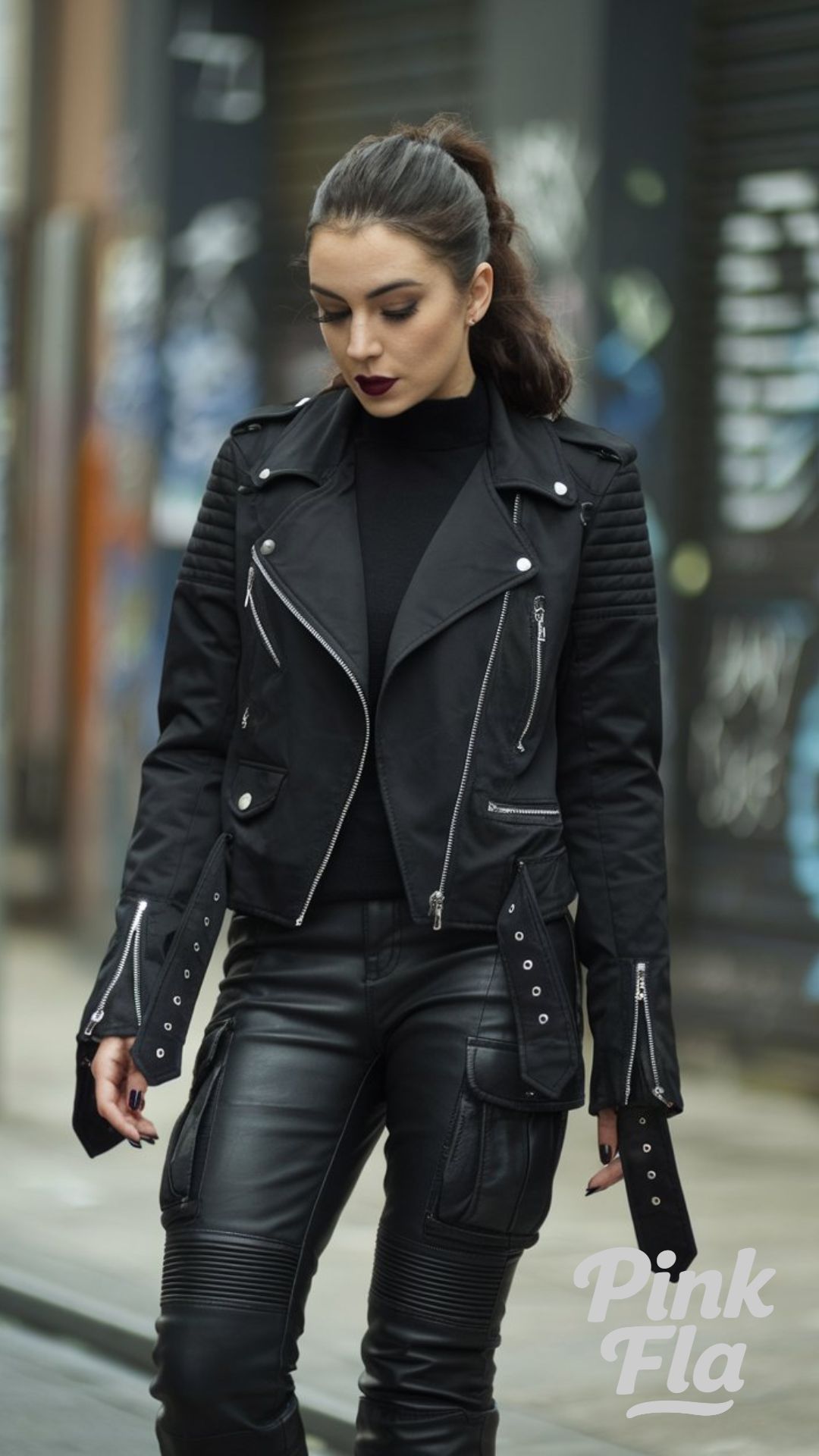 Leather on Leather - All-Black Outfits for Women