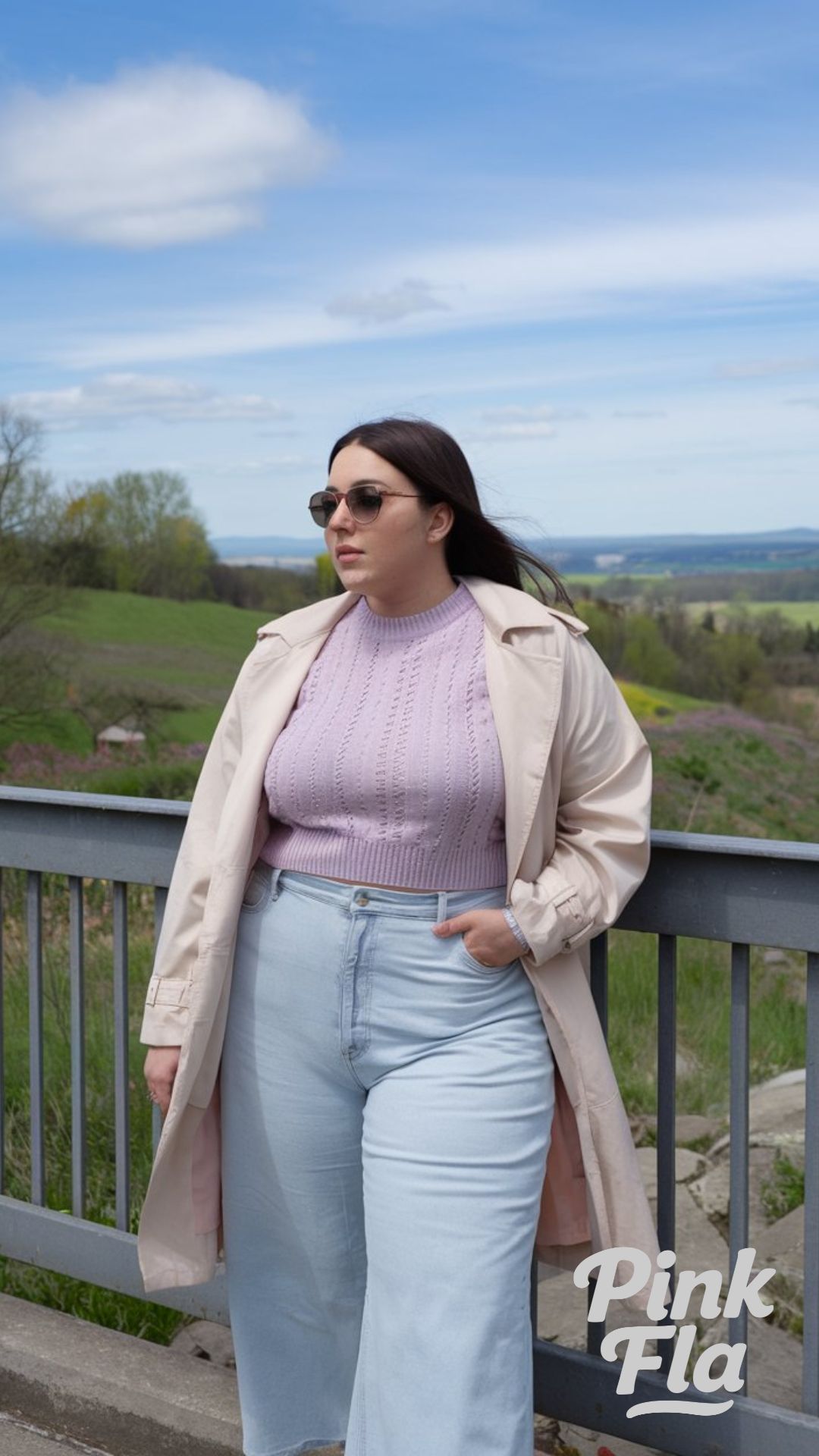 Lilac Knit for Breezy Spring Days - Casual Plus Size Spring Outfit Ideas