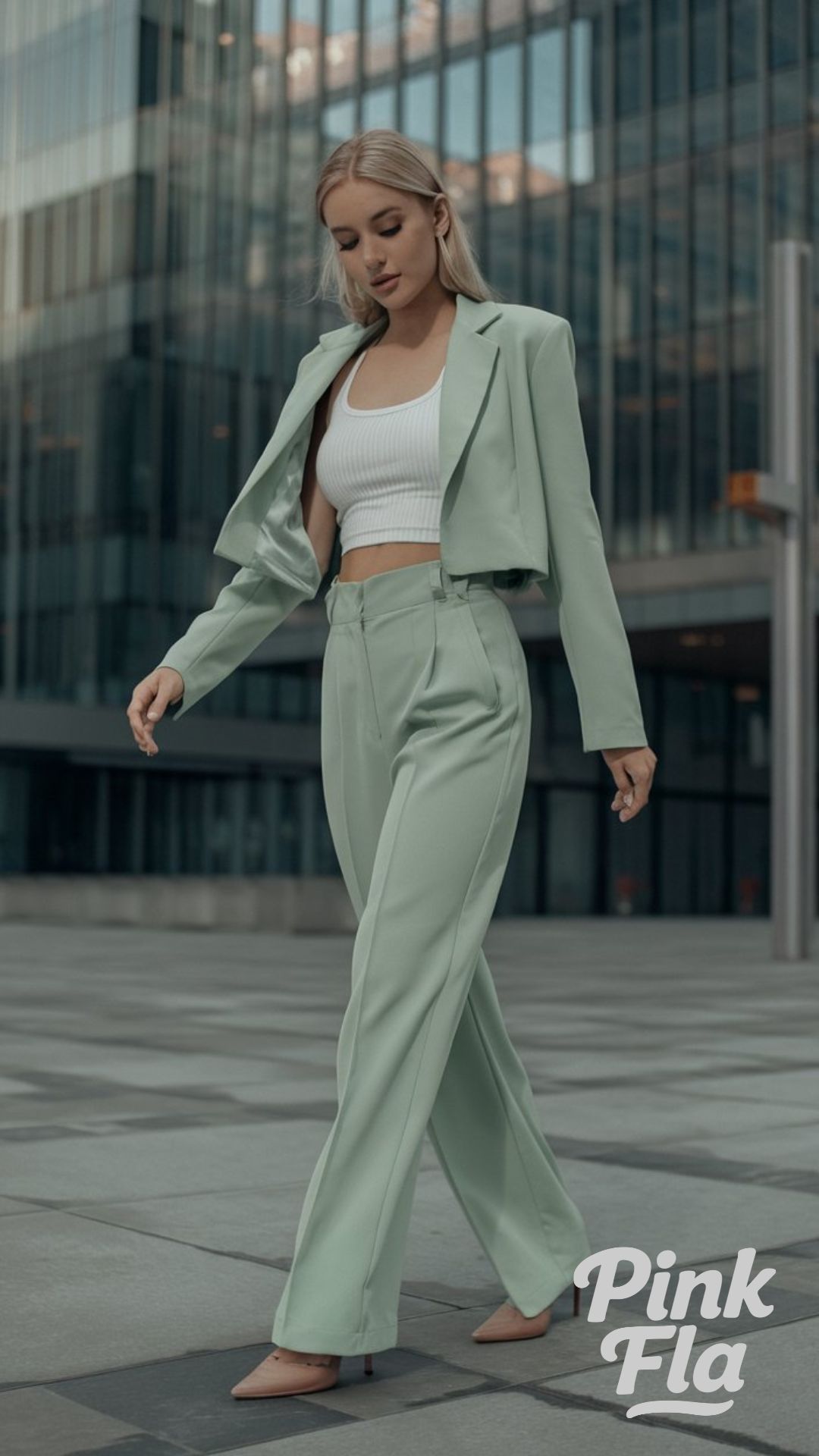 Modern Tailoring in a Soft Mint Suit - Cute Spring Outfit Ideas
