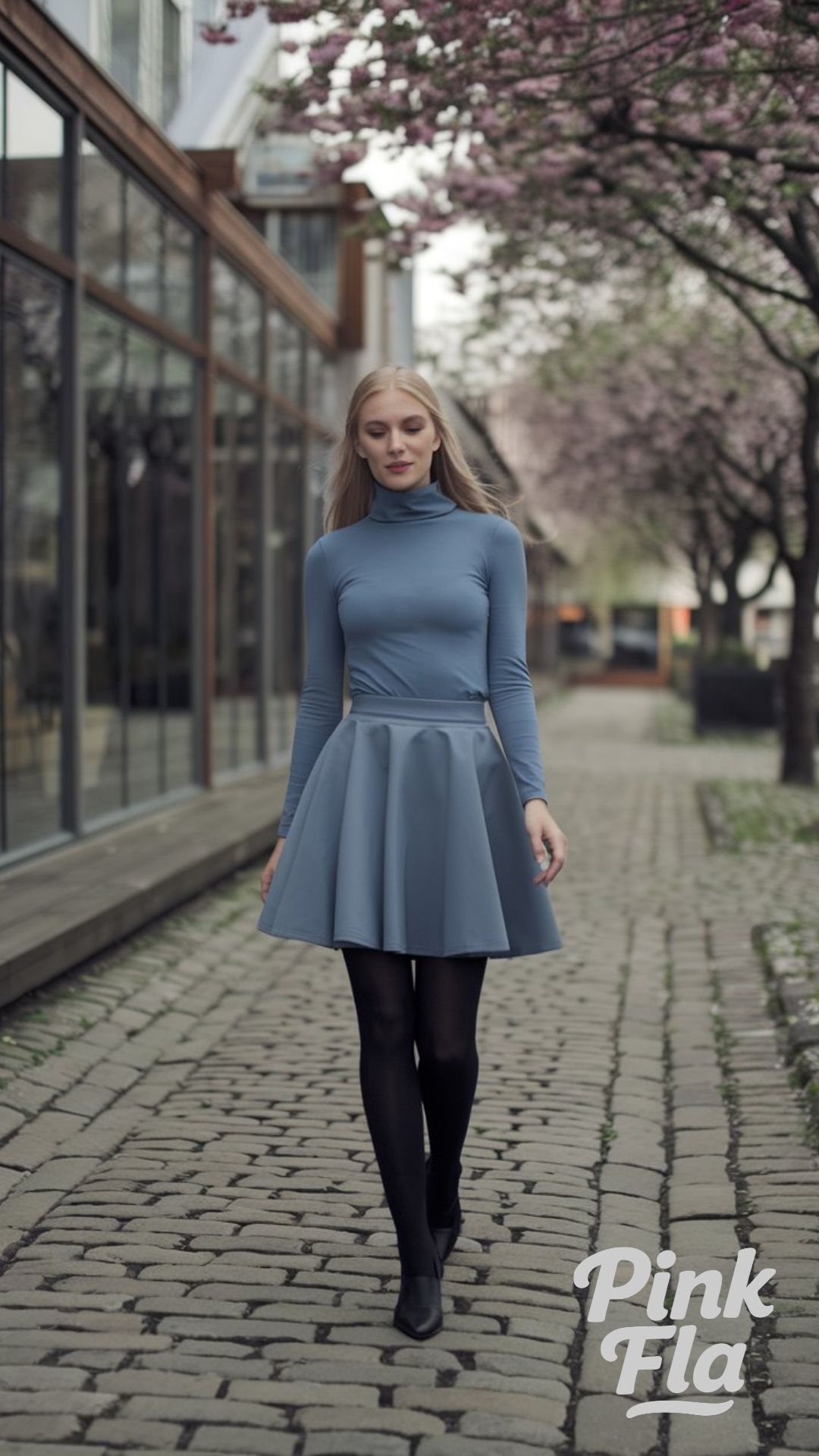Monochrome Sophistication on Cobbled Streets - Spring Outfits with Skirts