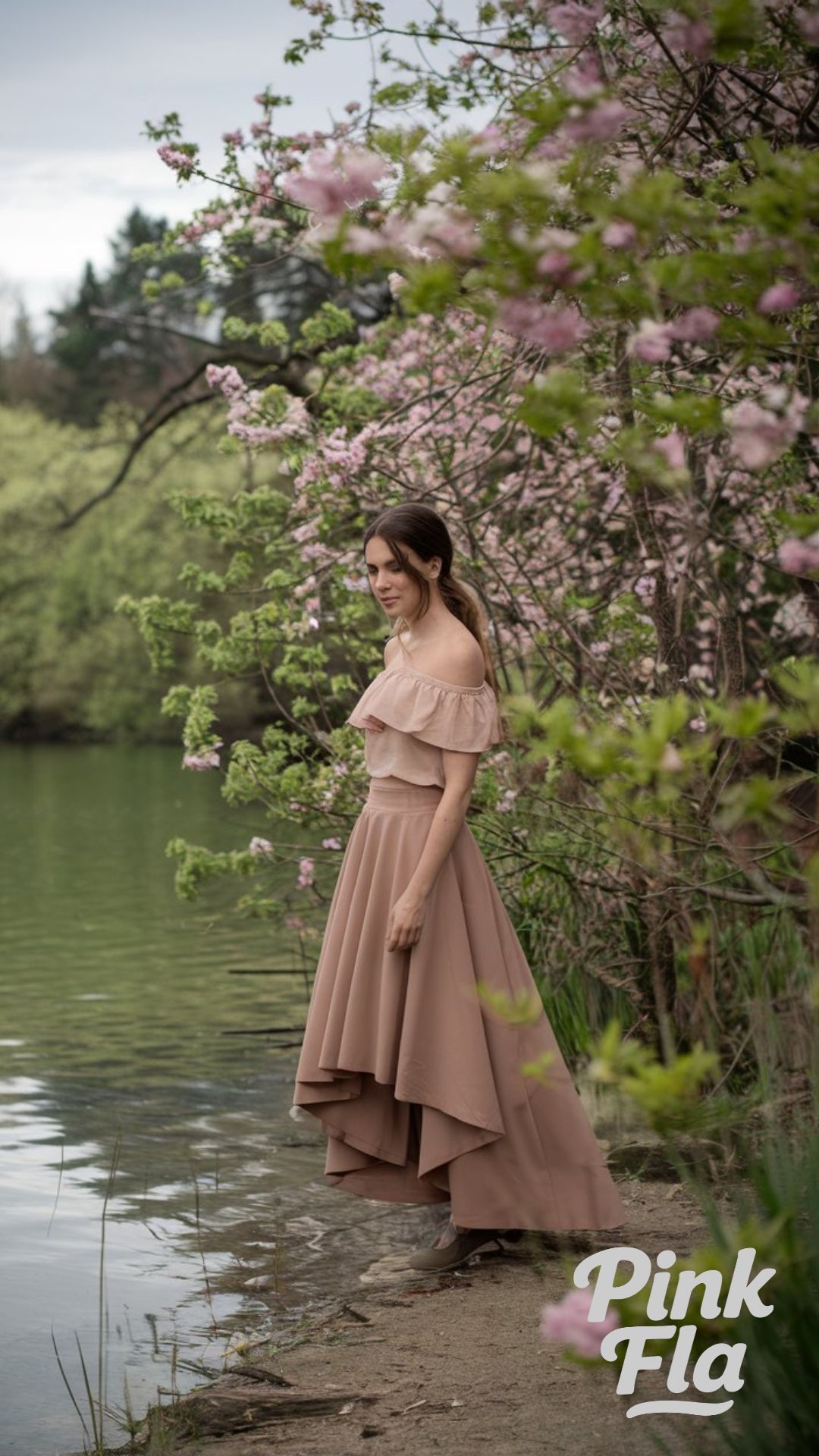 Quiet Reflection by the Lake - Spring Outfits with Skirts
