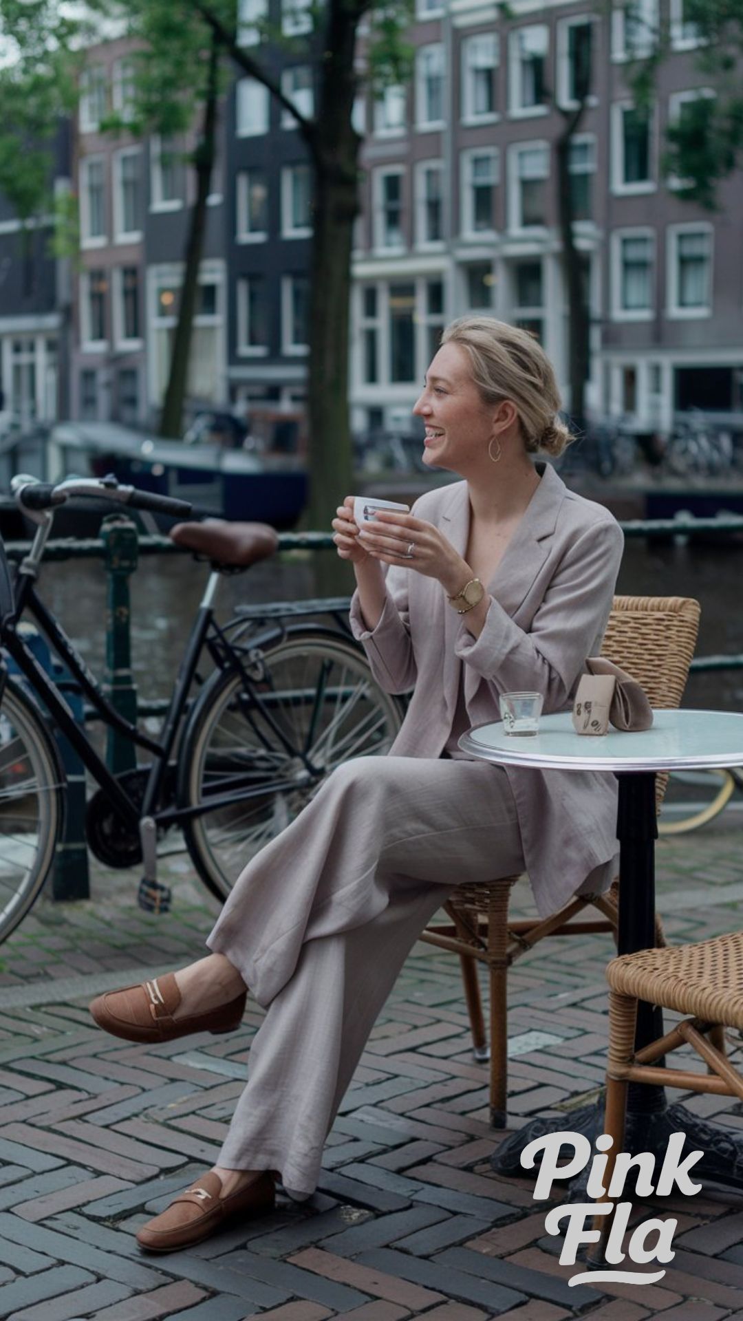 Relaxed Neutrals for a Café Moment in Amsterdam - Spring Outfits for Europe