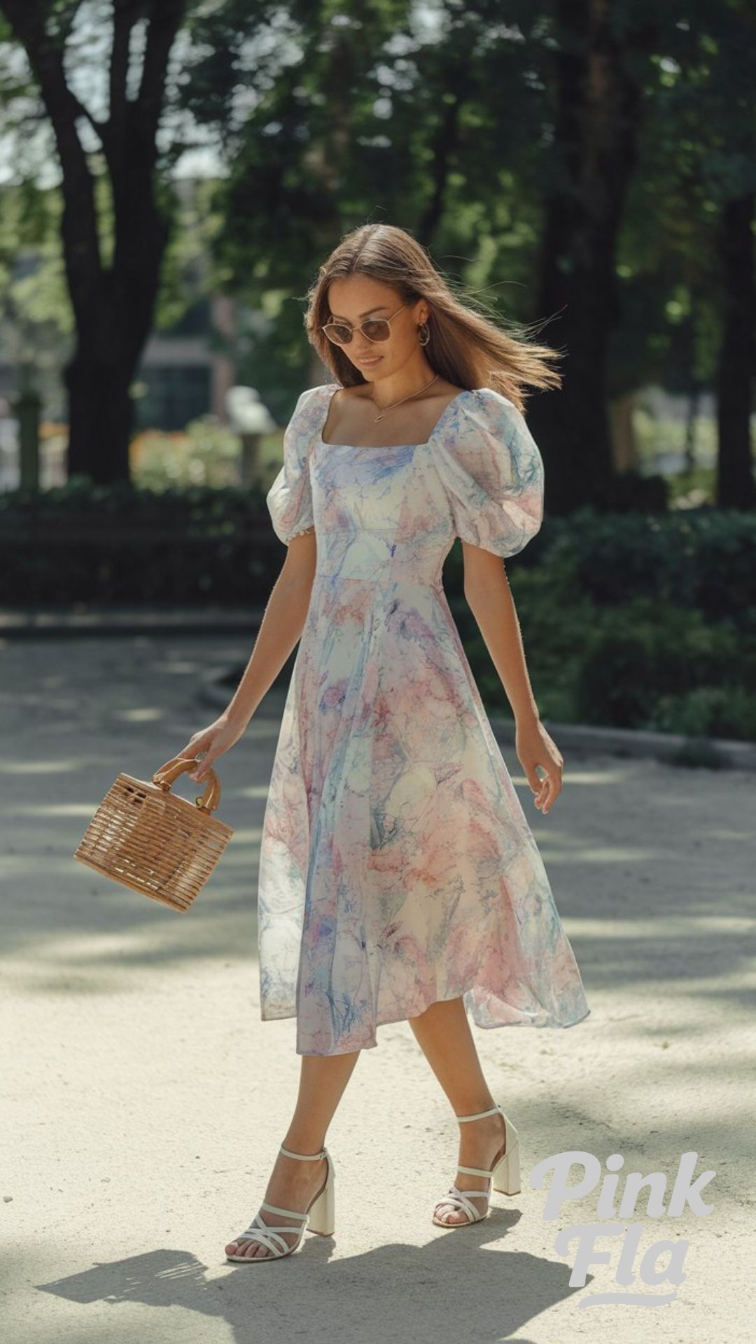 Romantic Florals in a Watercolor Midi Dress - Cute Spring Outfit Ideas