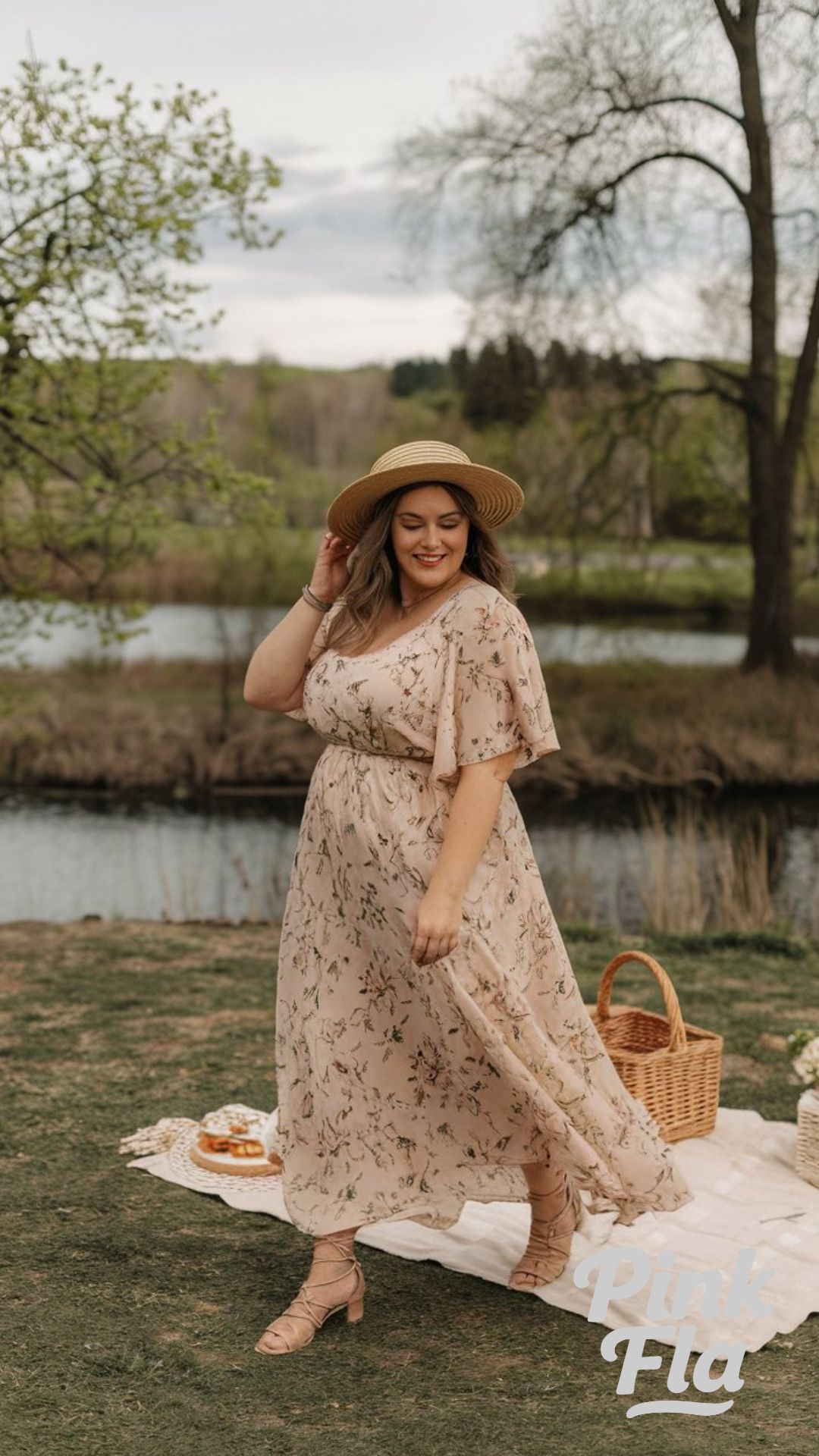 Romantic Picnic Outfit - Casual Plus Size Spring Outfit Ideas