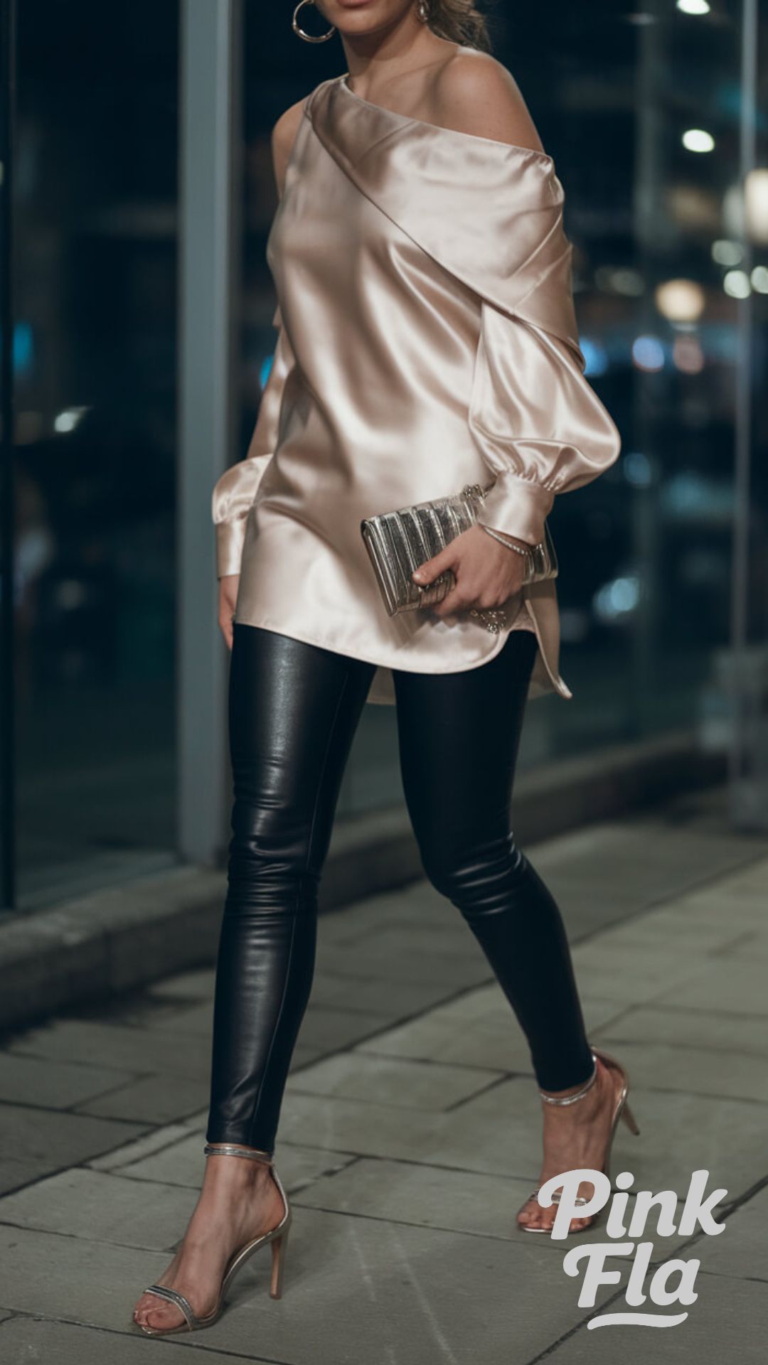 Satin and Leather for Effortless Evening Glam - Outfits to Wear with Leather Leggings