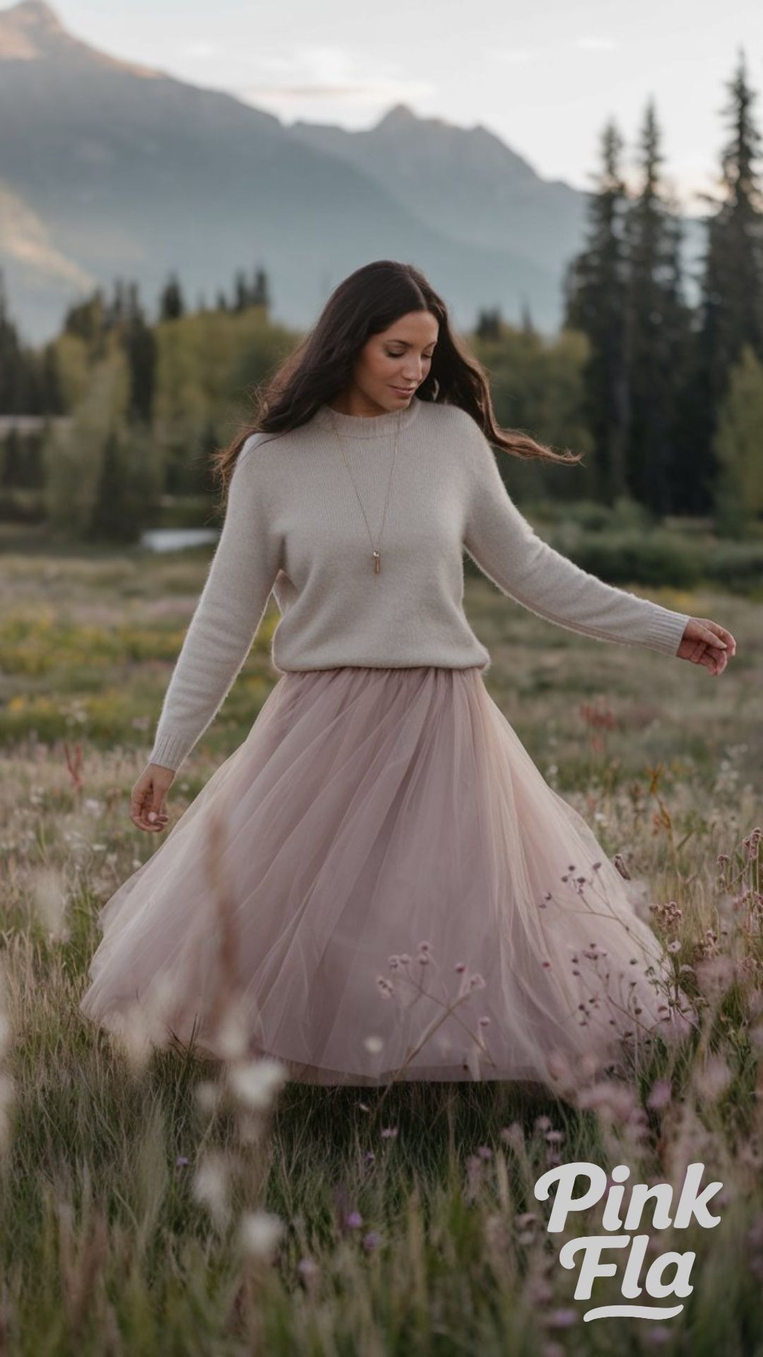 Soft Tulle in a Mountain Meadow - Spring Outfits with Skirts