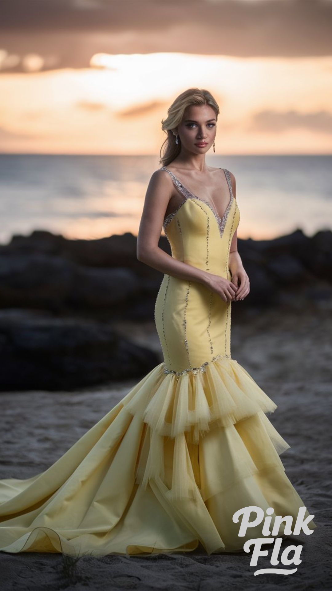 Sunset-Inspired Yellow Bridal Gown - Yellow Wedding Dresses