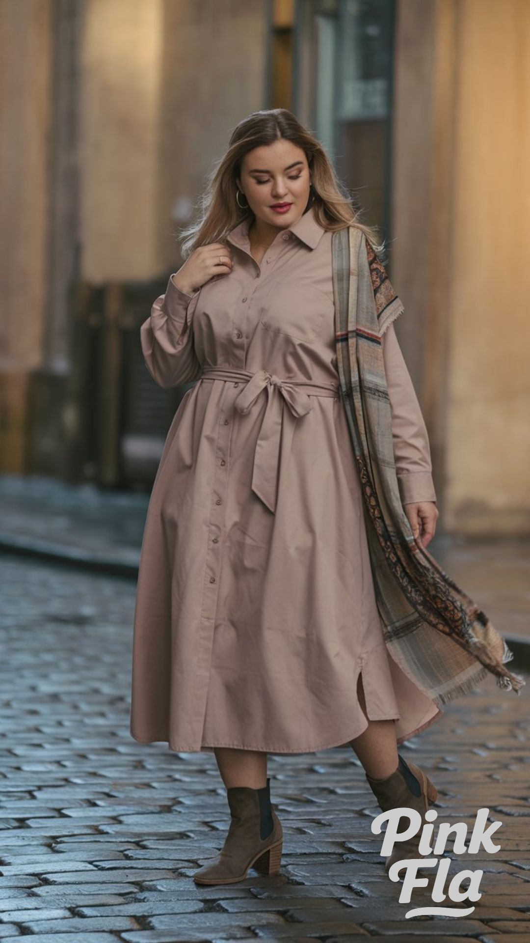 Timeless Shirtdress for Cool Evenings - Casual Plus Size Spring Outfit Ideas