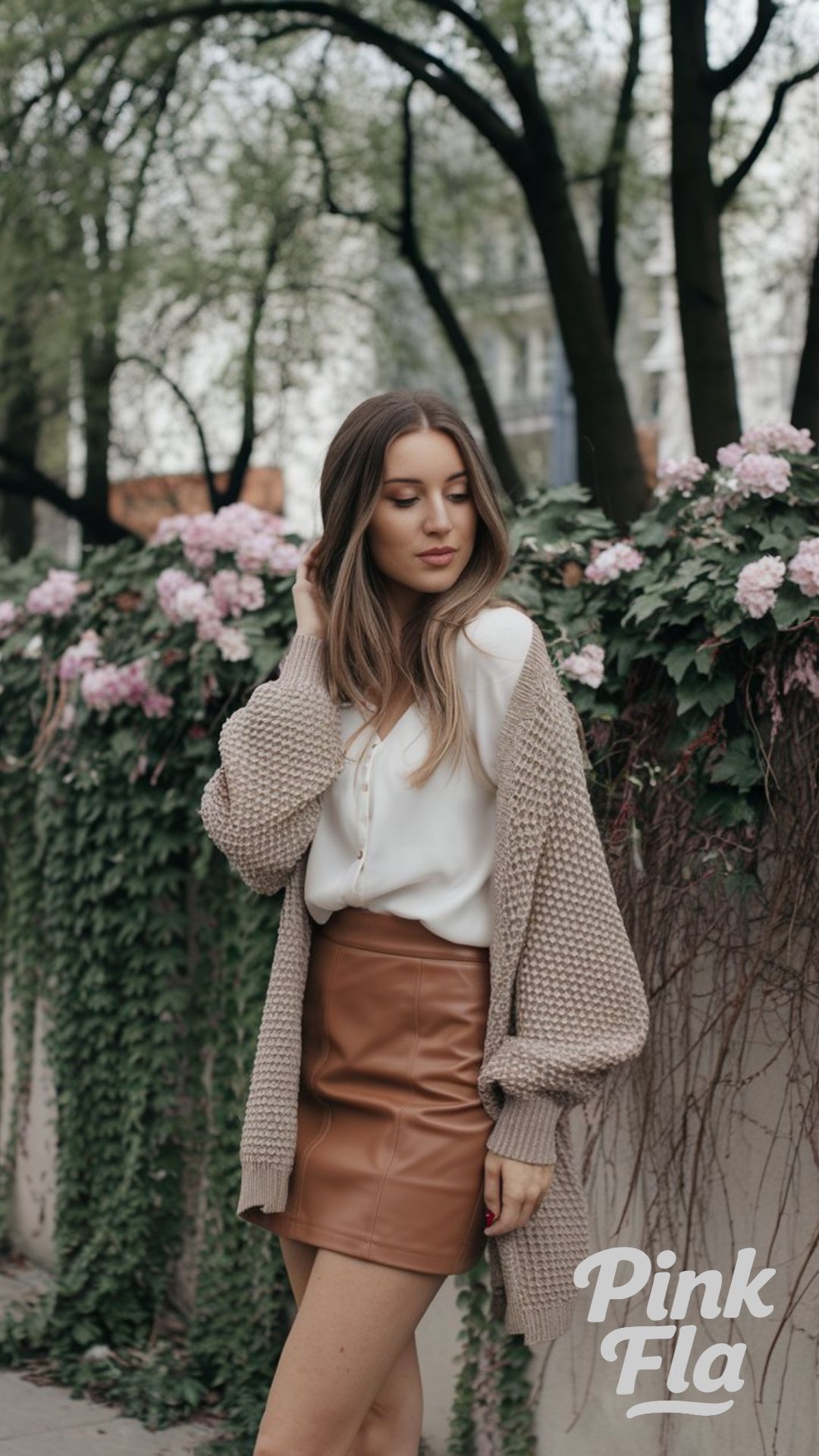 Urban Spring Vibes with Earthy Tones - Spring Outfits with Skirts