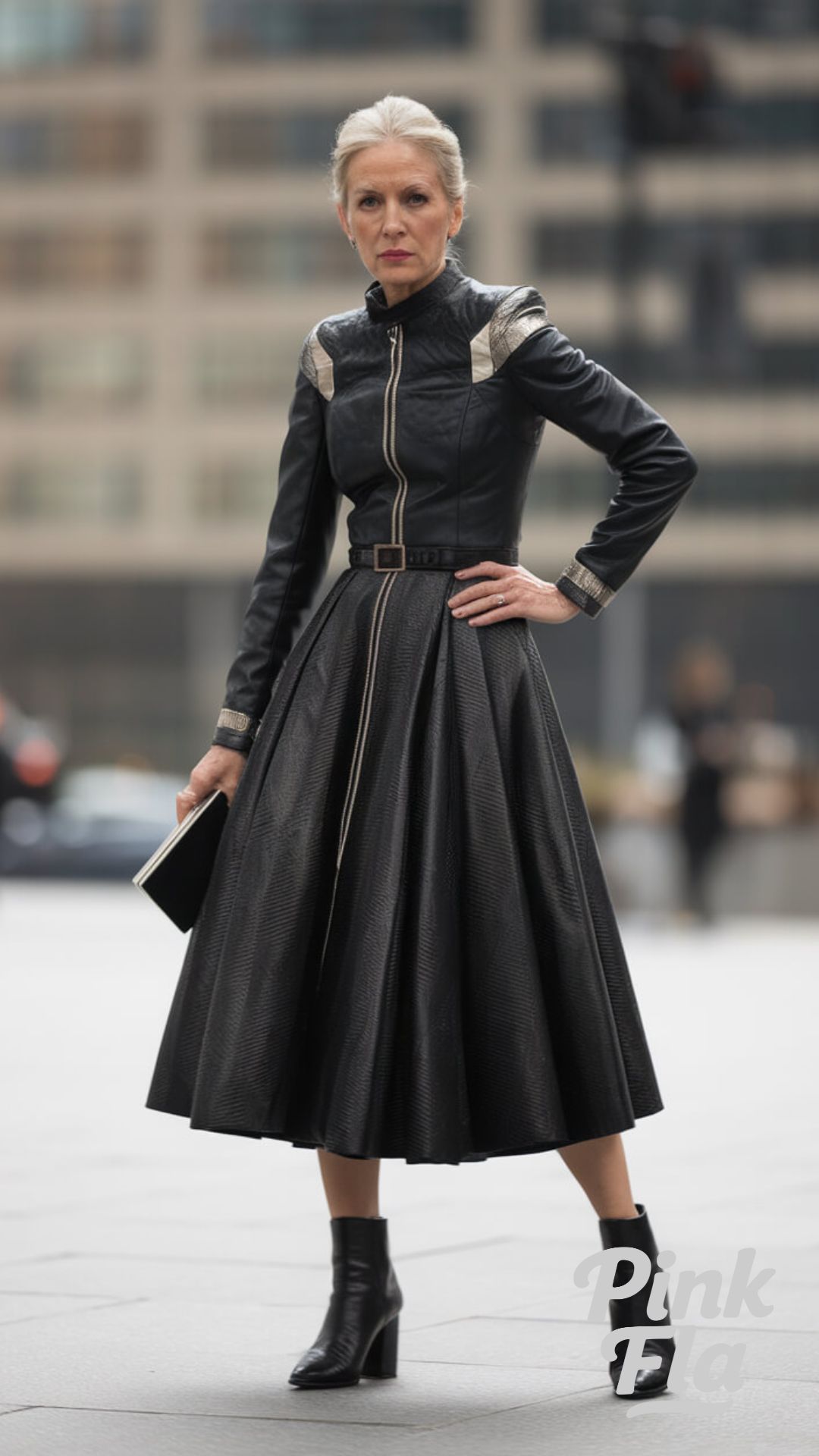Bold and Elegant in All-Black Leather - Edgy Outfits for Women Over 50