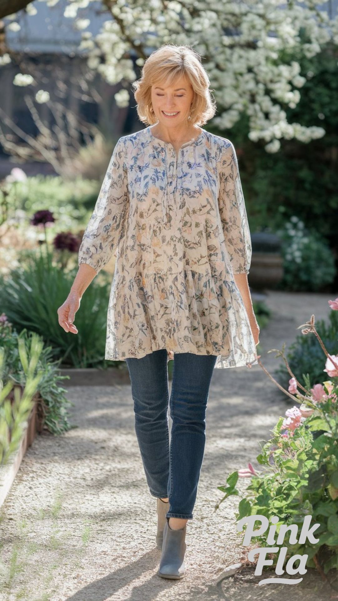 Casual Confidence in a Tunic and Jeans - Spring Outfits for Women Over 60