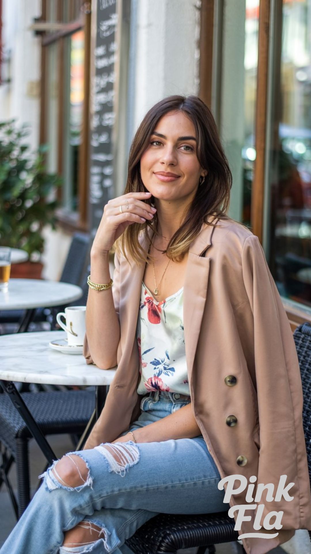 Casual Polish with a Blazer and Floral Cami - Casual Warm Spring Outfit Ideas