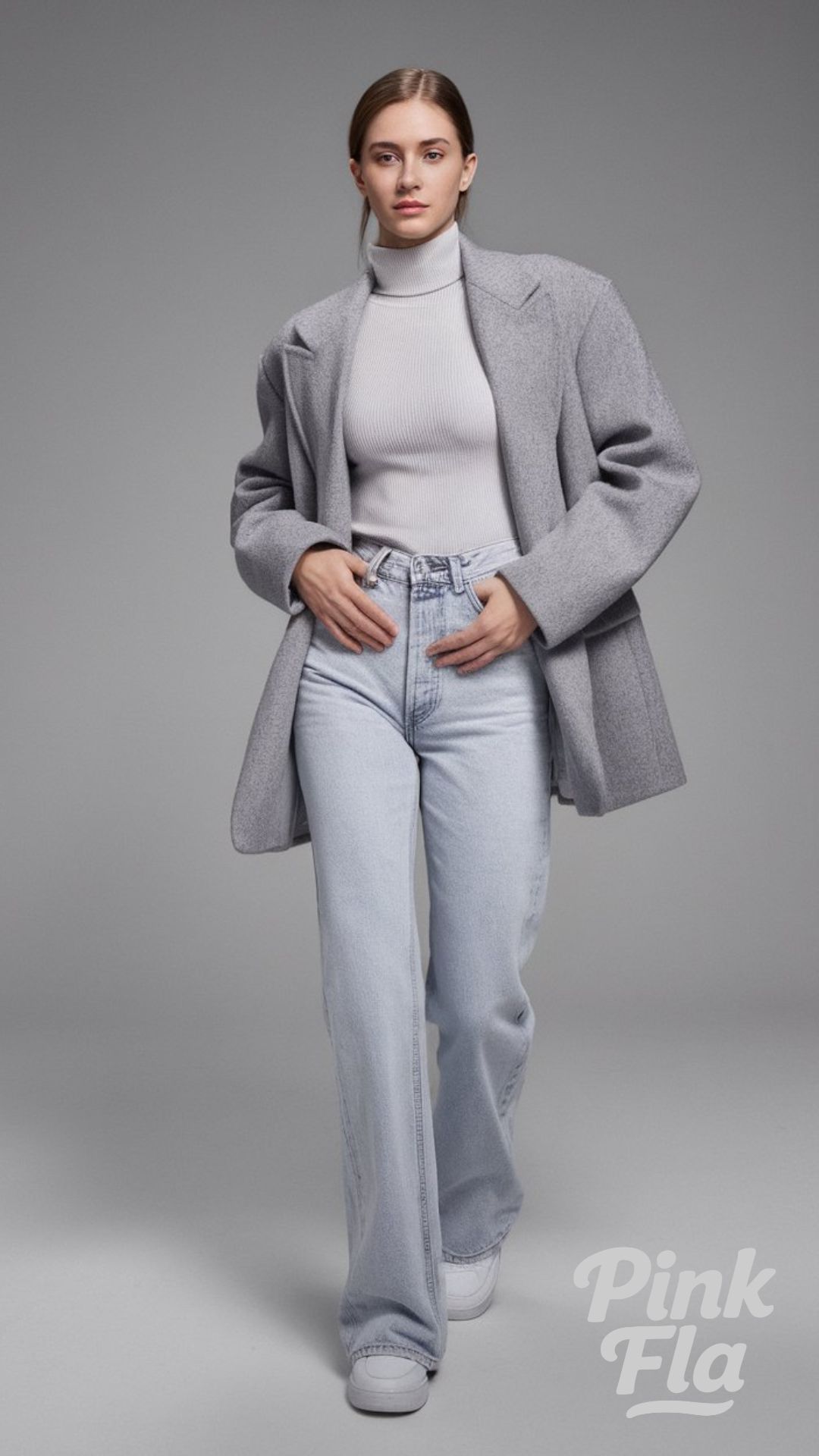 Cozy Elegance in Light Blue Jeans Outfits