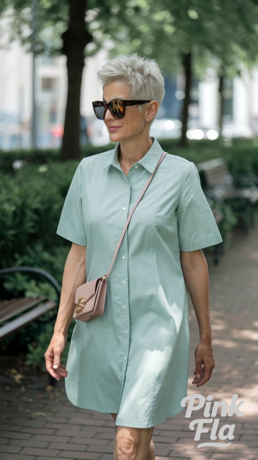 Easy Elegance in a Mint Shirt Dress - Spring Outfits for Women Over 60