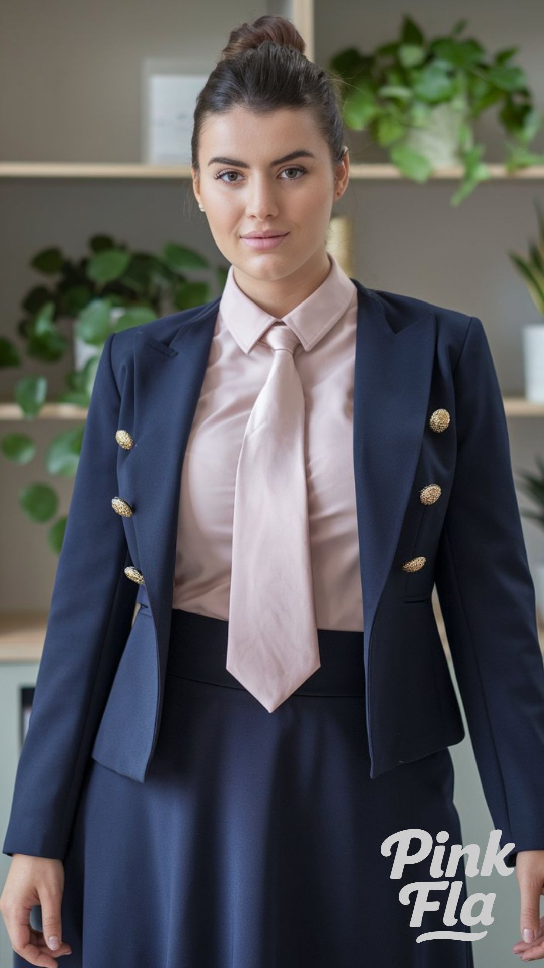 Feminine Power Dressing in Navy and Blush - Outfits for Hourglass Shapes
