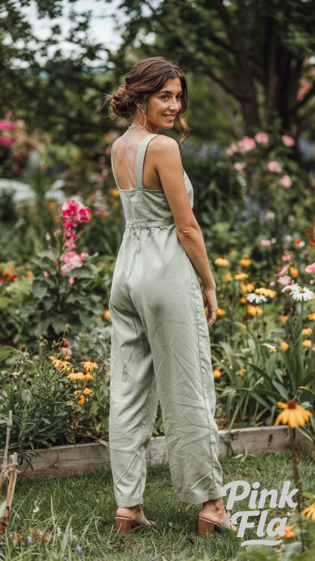 Garden Glow in a Soft Sage Jumpsuit - Casual Warm Spring Outfit Ideas