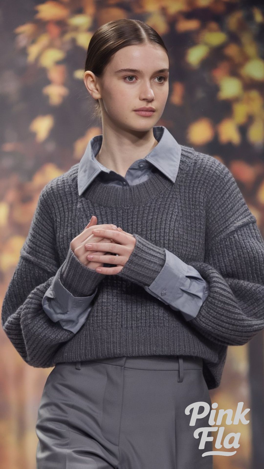 Layered Sophistication in Monochrome Gray - Outfits for Small Chests