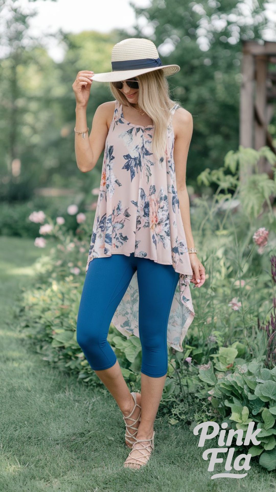Light & Lovely: Summer Florals with Capri Leggings - Cute Outfits with Leggings
