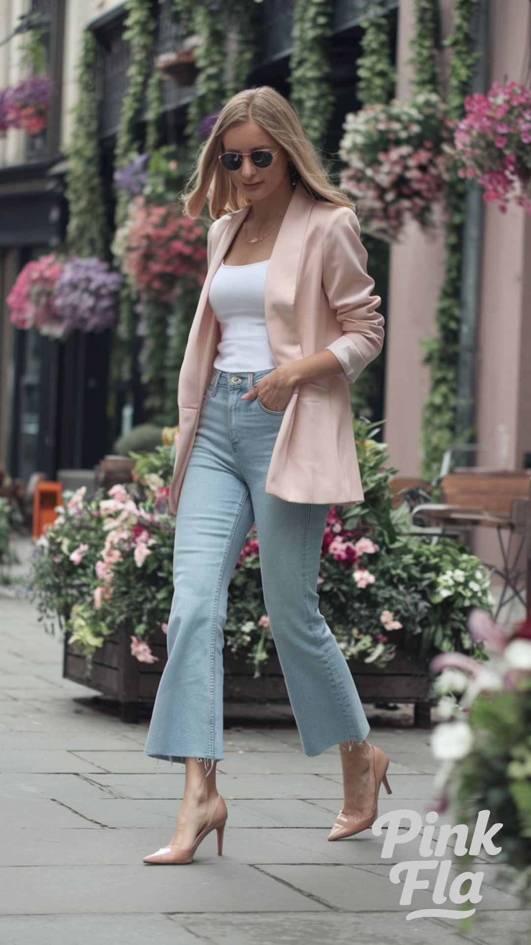 Pink Blazer Elegance - Spring Outfits with Jeans