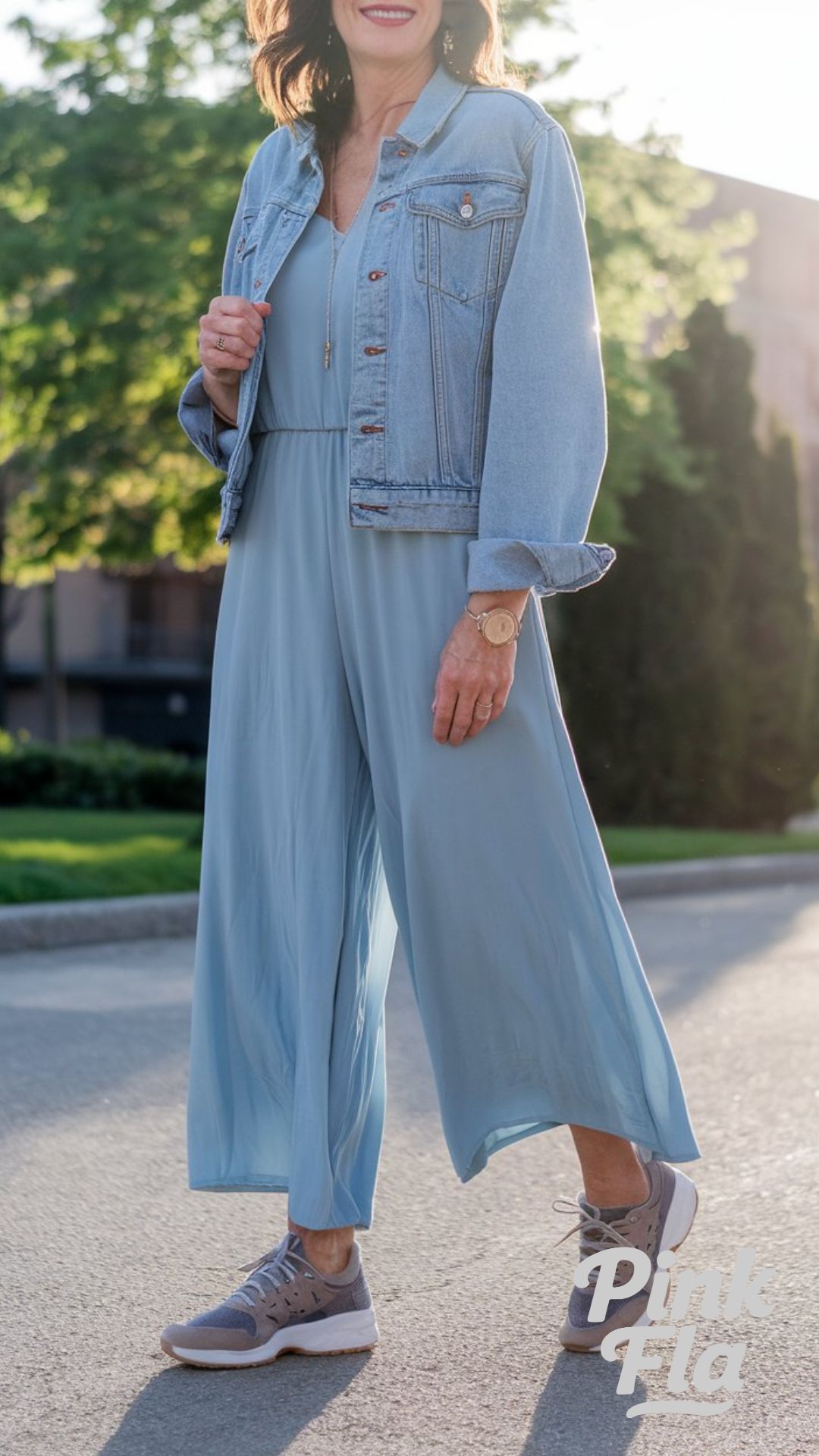Relaxed Chic: Jumpsuit Meets Denim Cool - Spring Outfits for Women Over 60