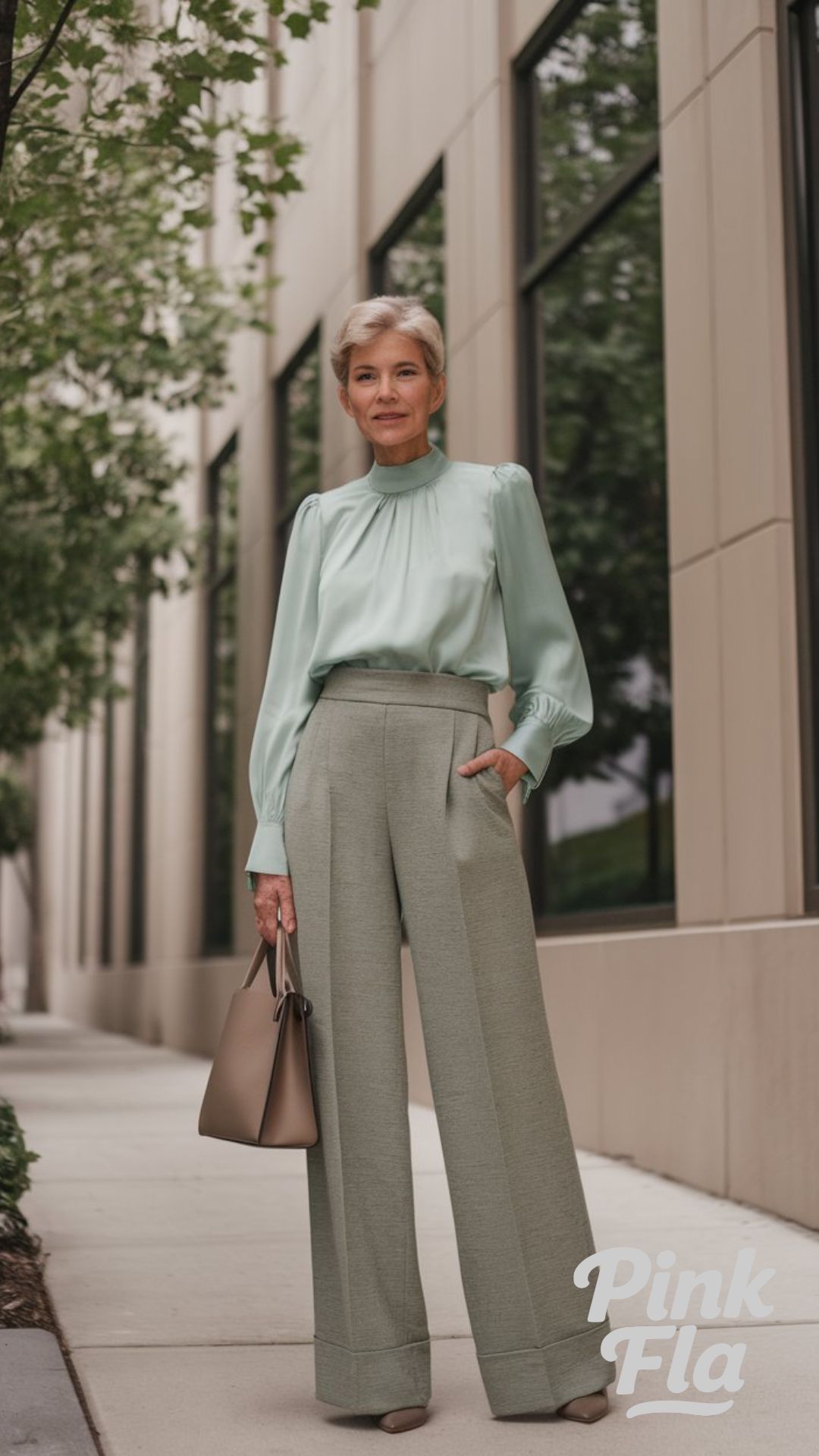 Tailored Trousers and a Feminine Blouse - Spring Outfits for Women Over 50