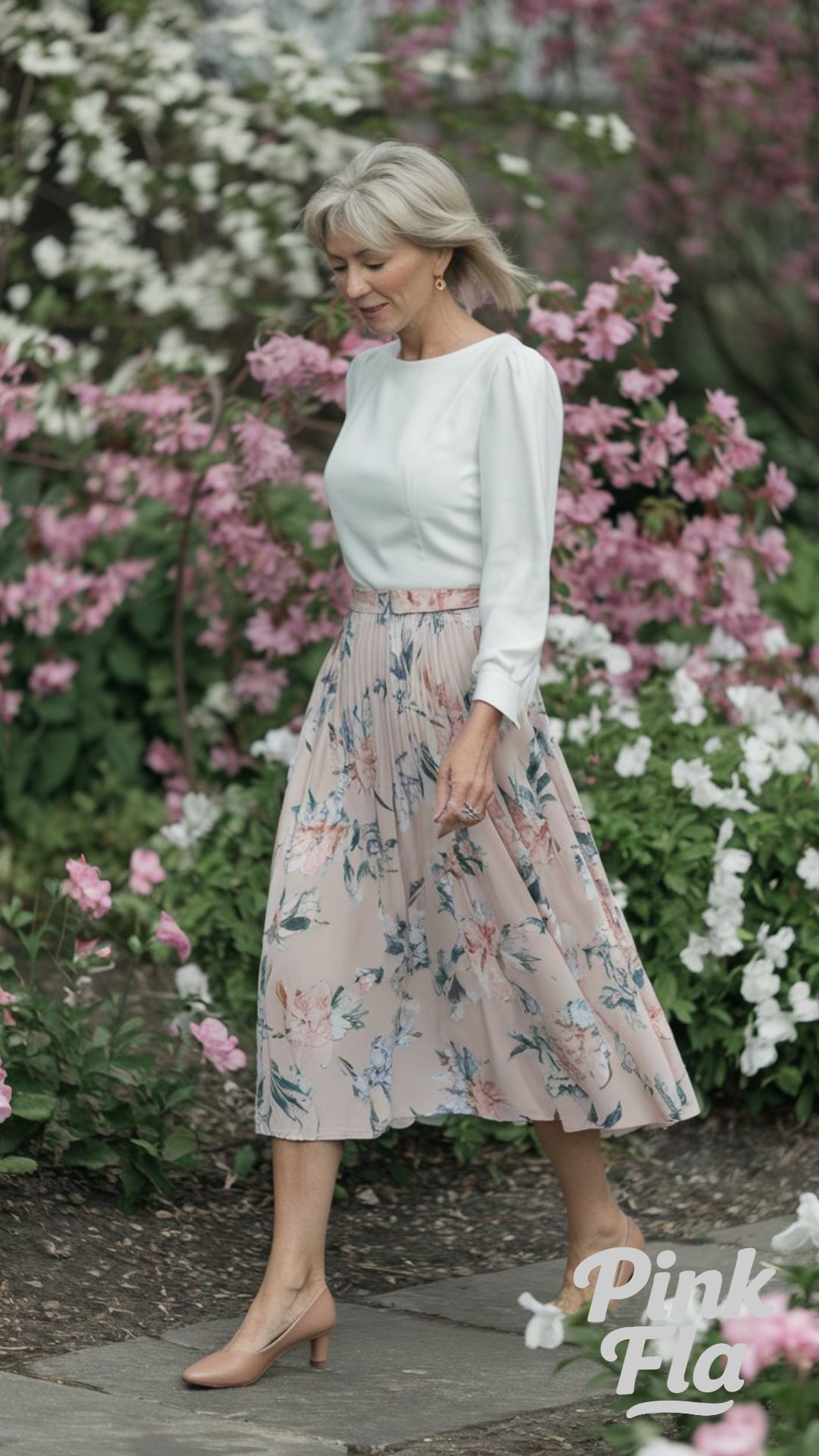 Timeless Grace in Florals and Whites - Spring Outfits for Women Over 60