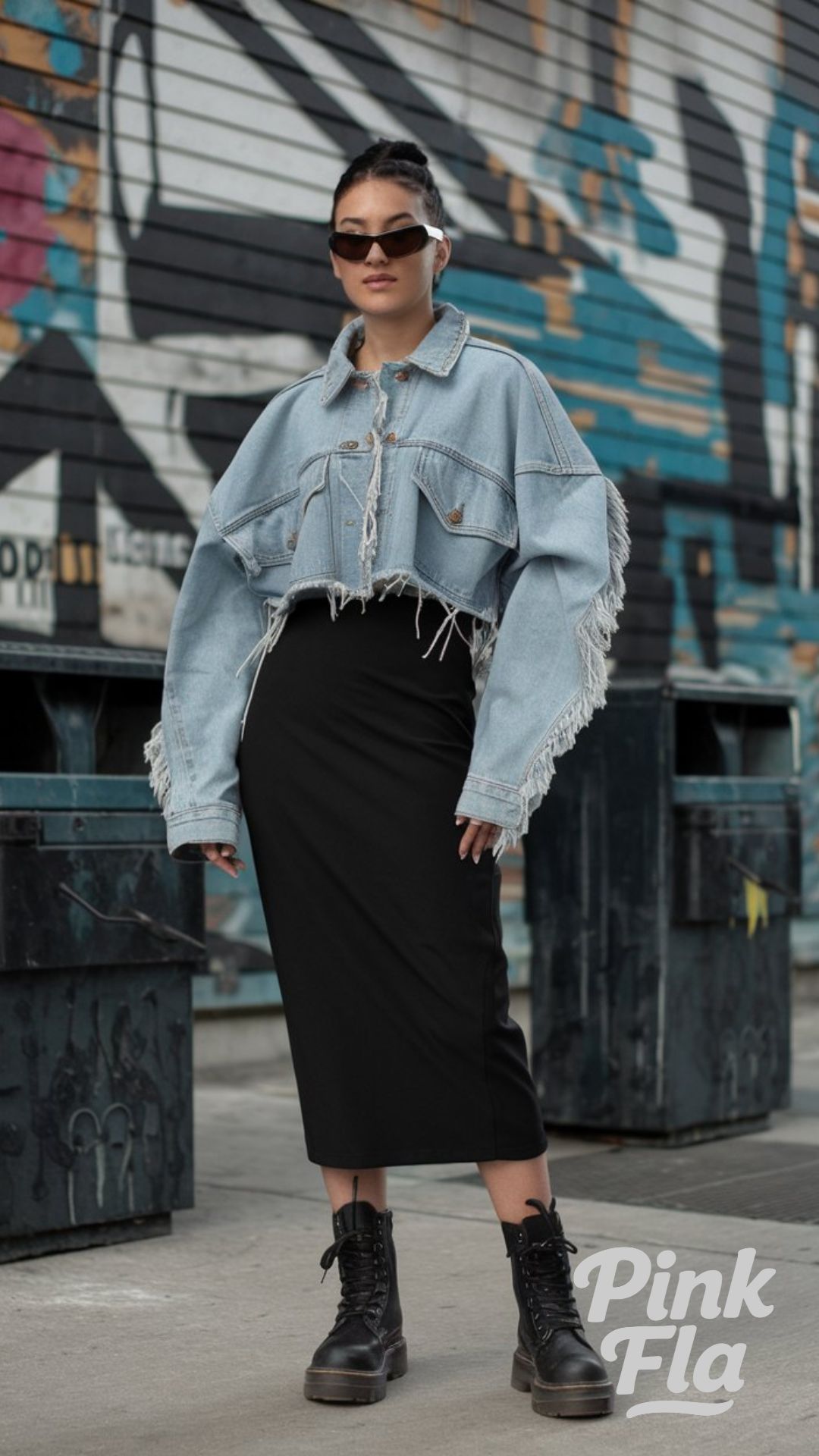 Urban Edge: Cropped Denim Meets Classic Black - Edgy Spring Outfits for Women Over 40